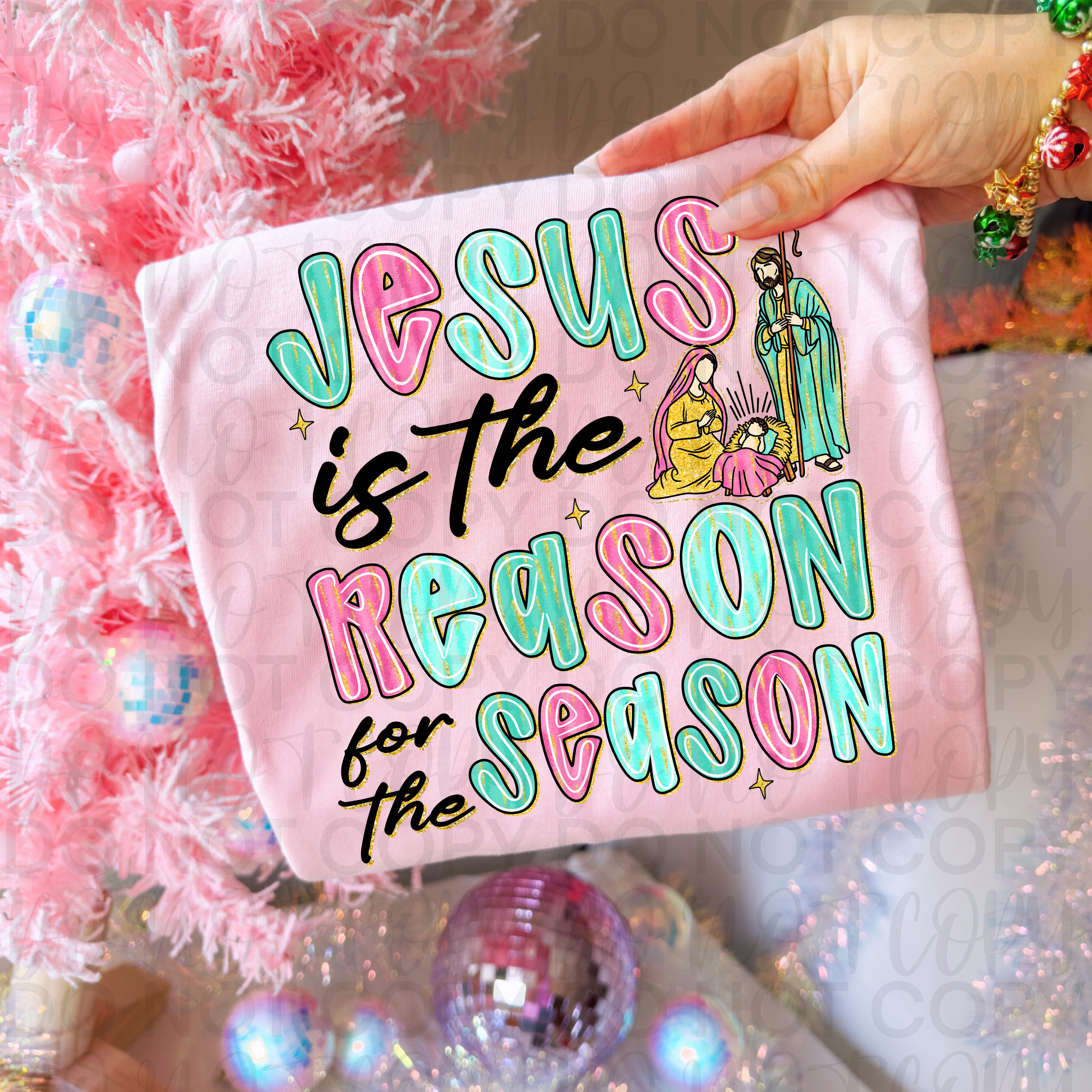 Jesus is the Reason Christian Christmas Brushstroke PNG