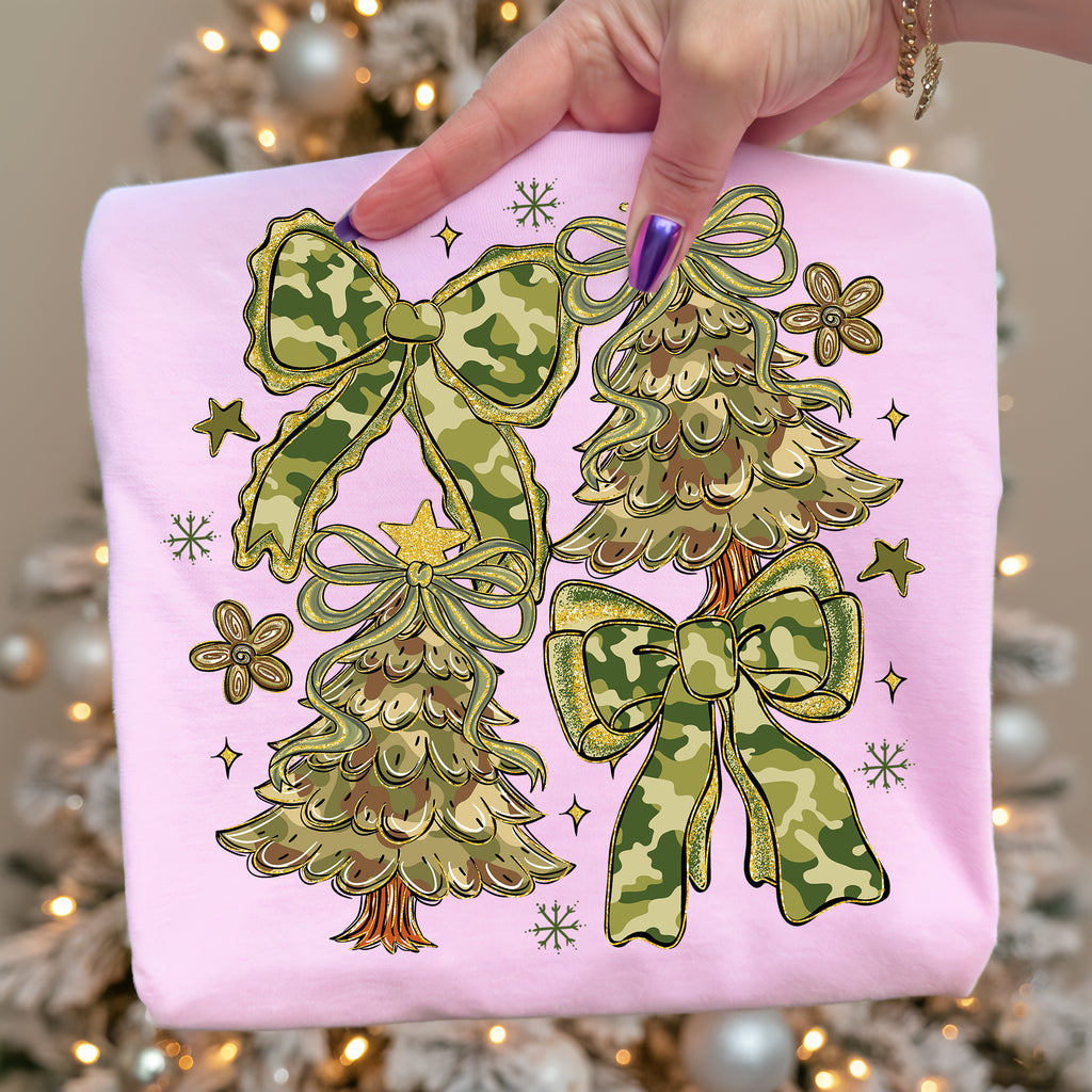 Camo Christmas Coquette PNG