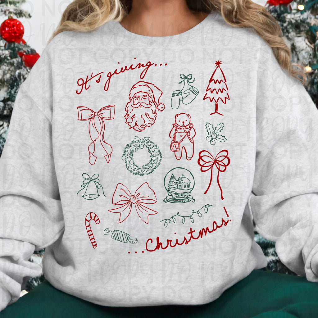 Its Giving Christmas Doodle PNG