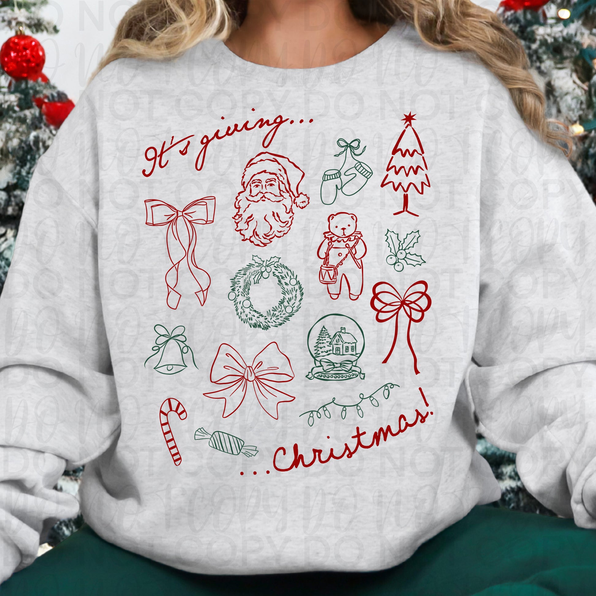 Its Giving Christmas Doodle PNG
