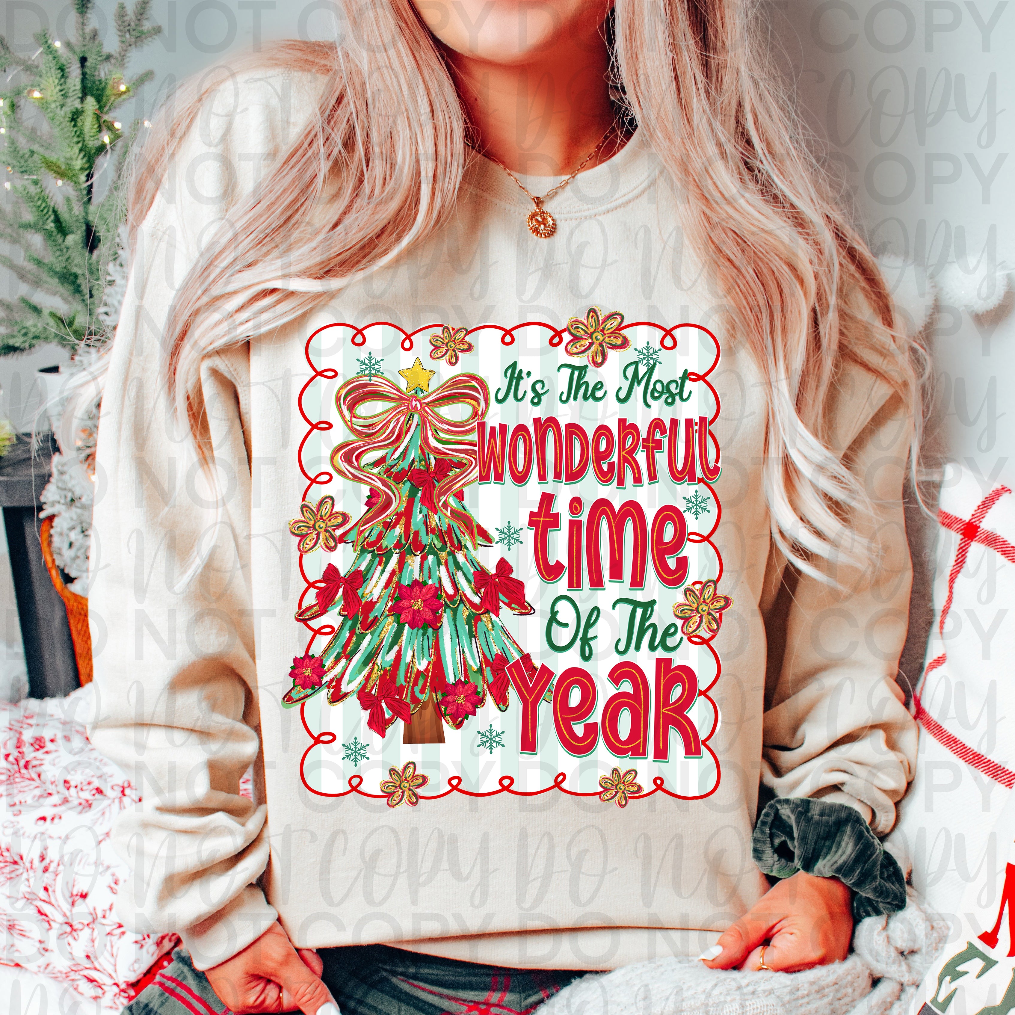 Most Wonderful Time Year Christmas Png, Preppy, Panel, Christmas Tree Bow