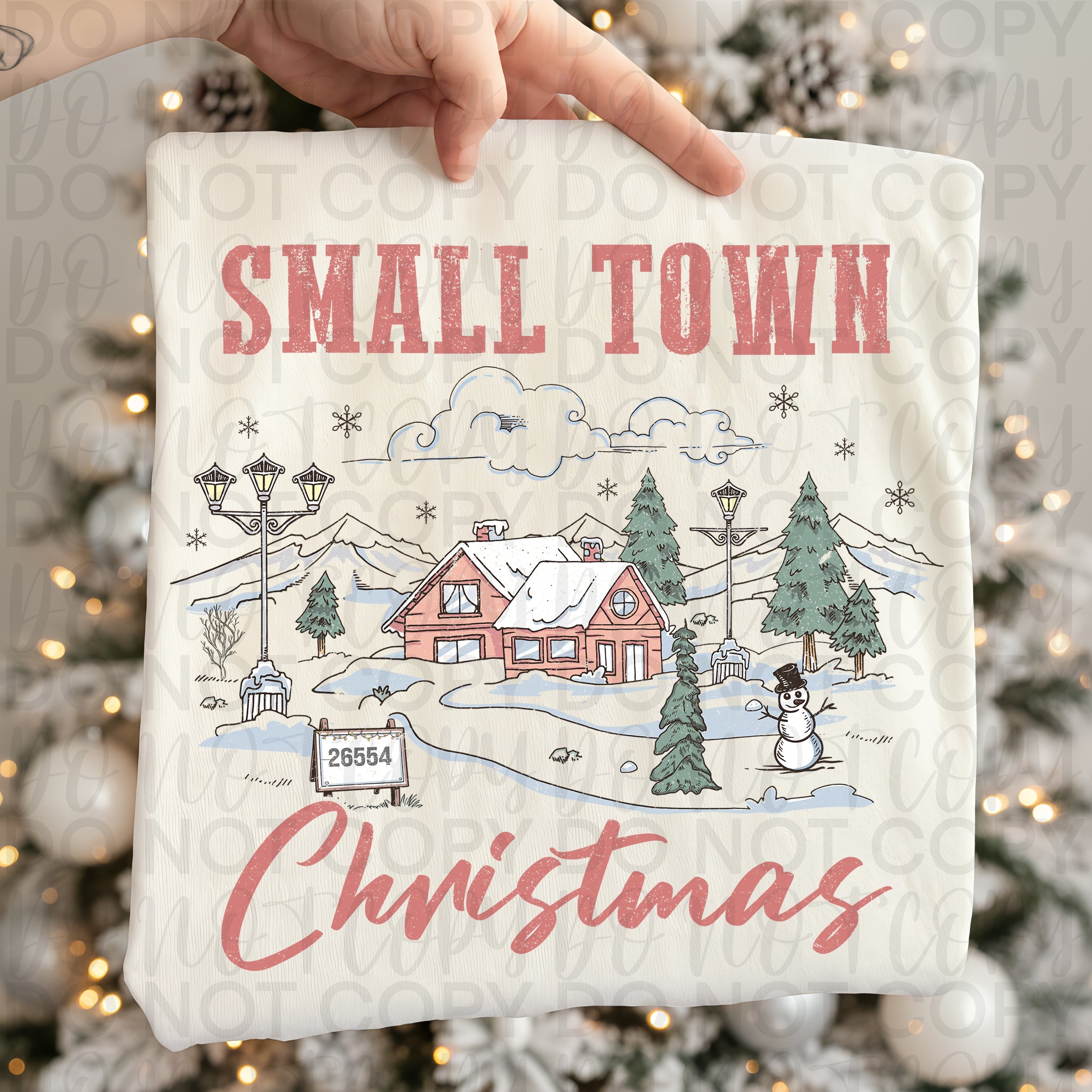 *Editable* Rustic Small Town Christmas PNG