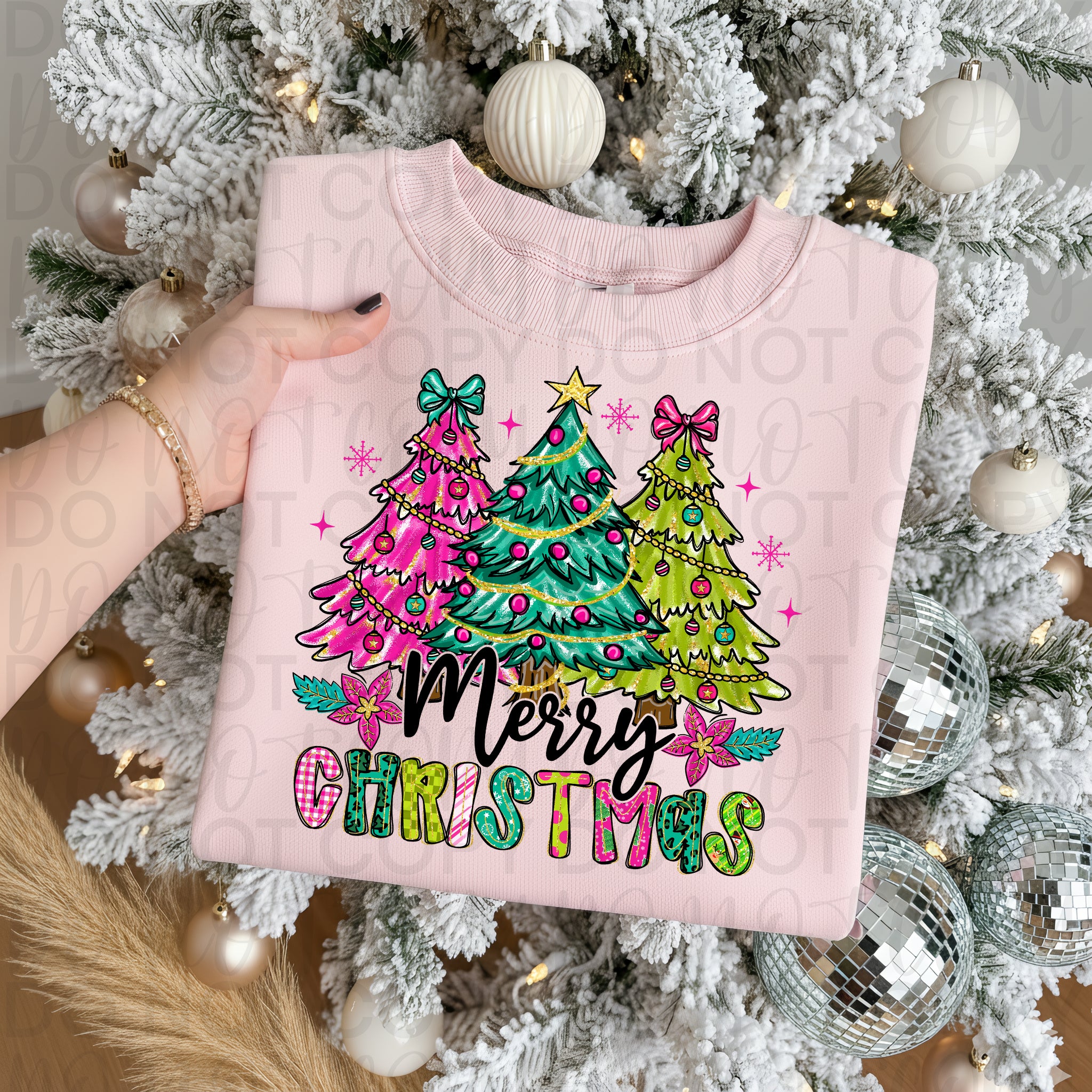 Floral Merry Christmas Brushstroke PNG