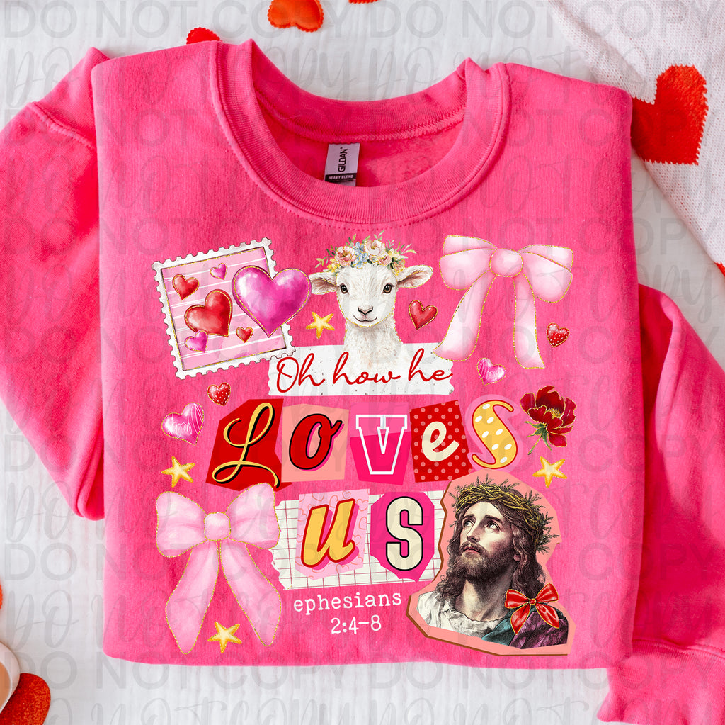 Oh How He Loves Us Christian Valentine PNG