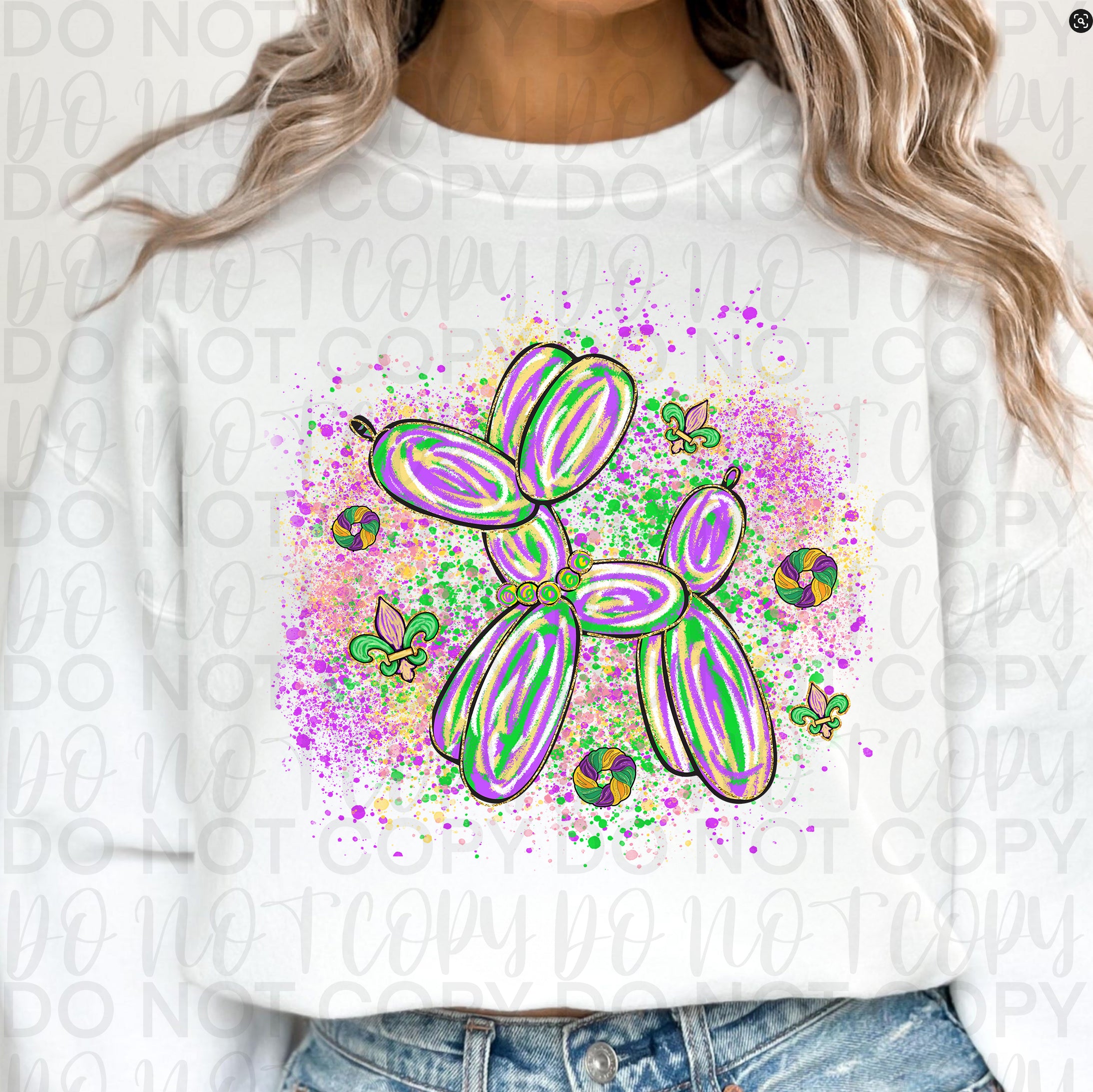 Mardi Gras Balloon Dog PNG