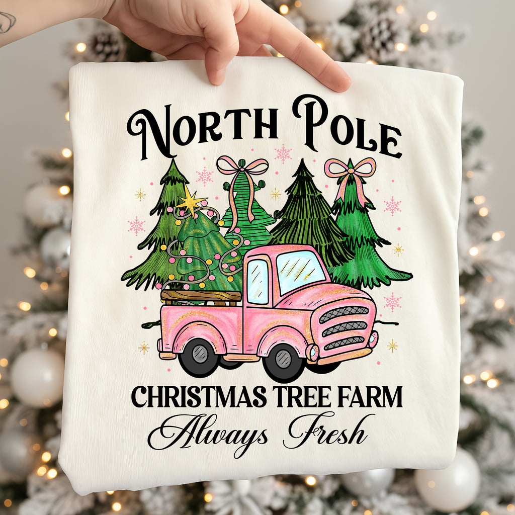 Pink Christmas Tree Farm PNG