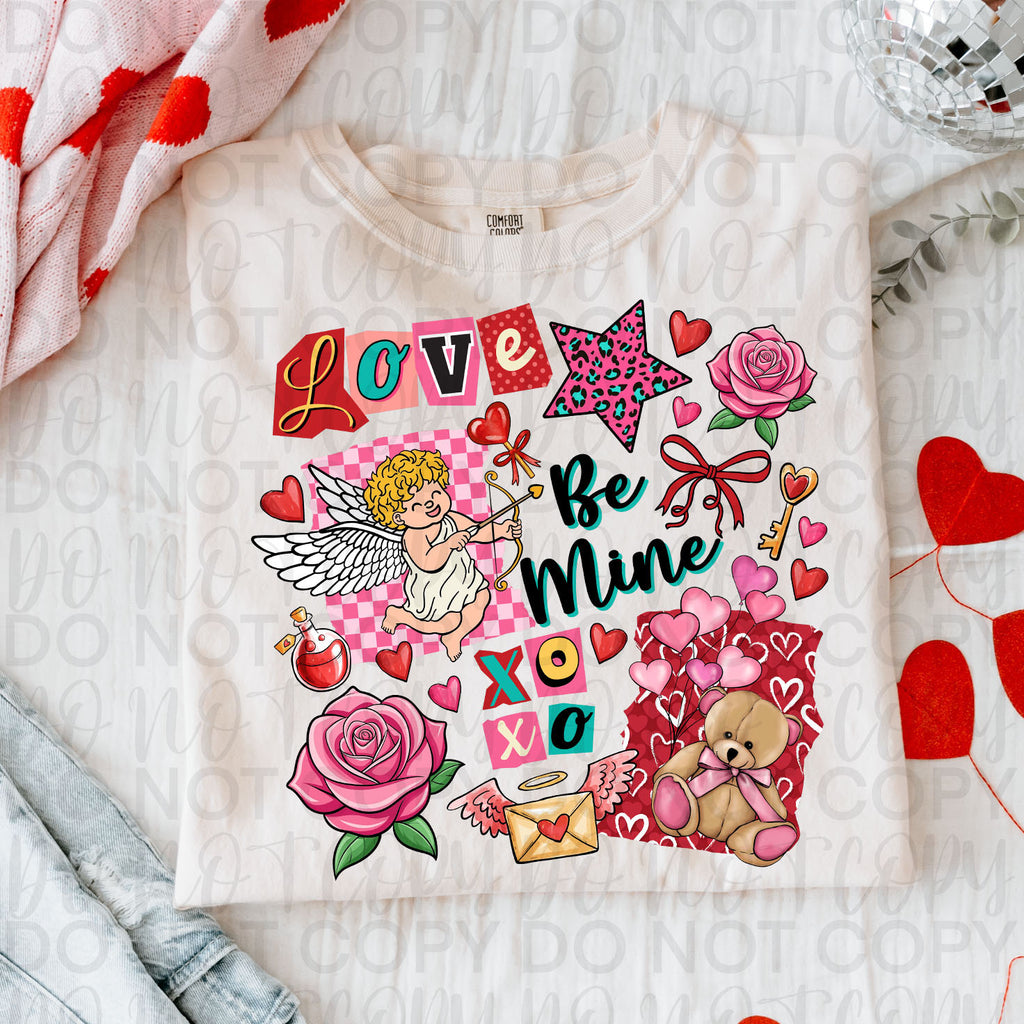 Retro Valentine Collage PNG