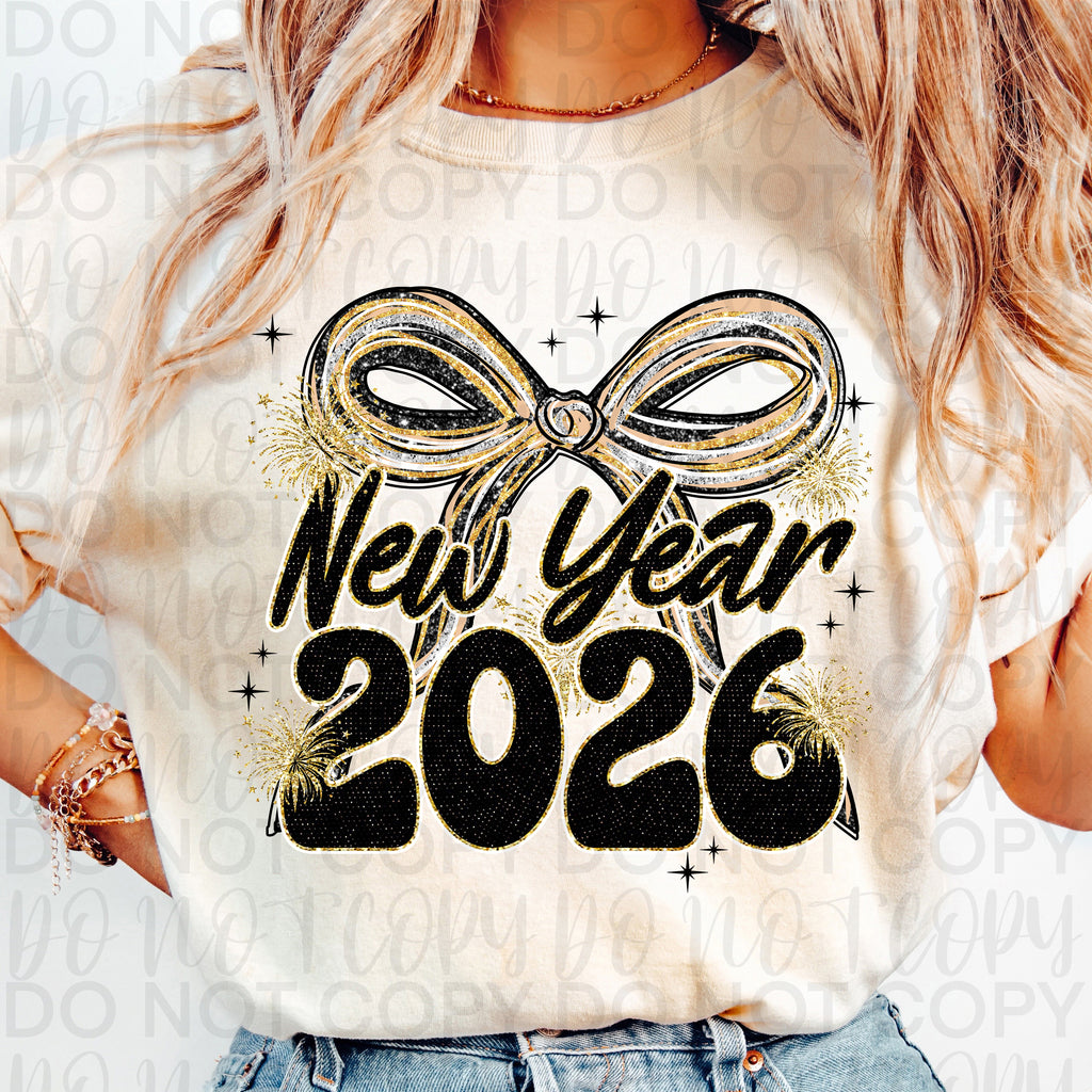 New Year 2026 Bow PNG