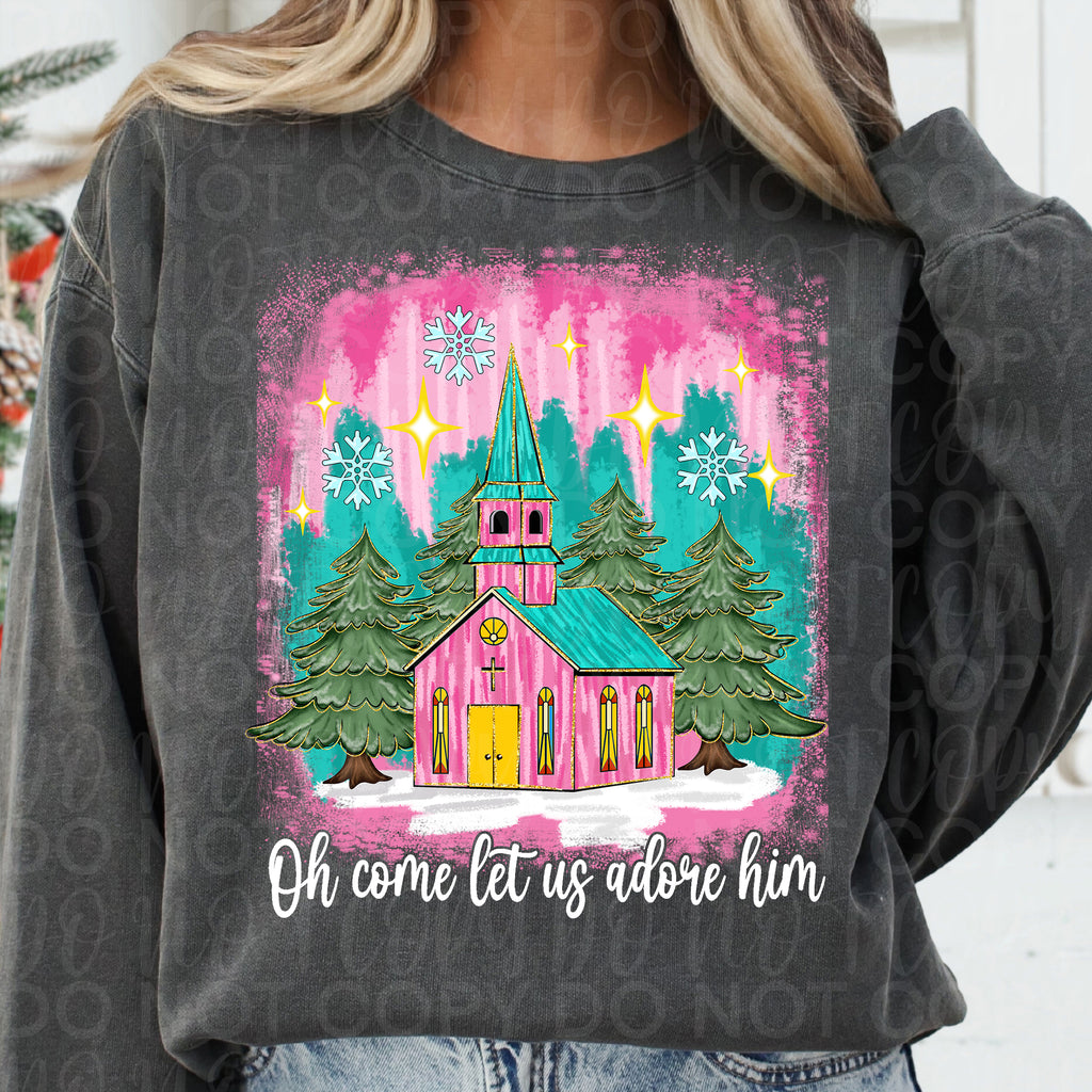 Oh Come Let Us Adore Him Christian Christmas PNG