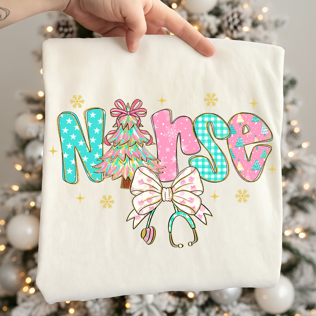 Preppy Christmas Nurse Coquette PNG