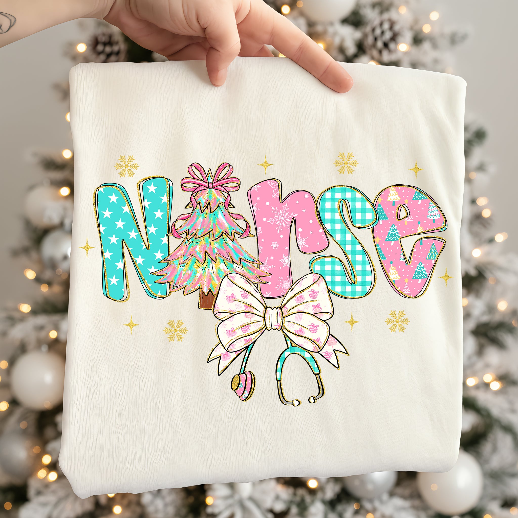 Preppy Christmas Nurse Coquette PNG