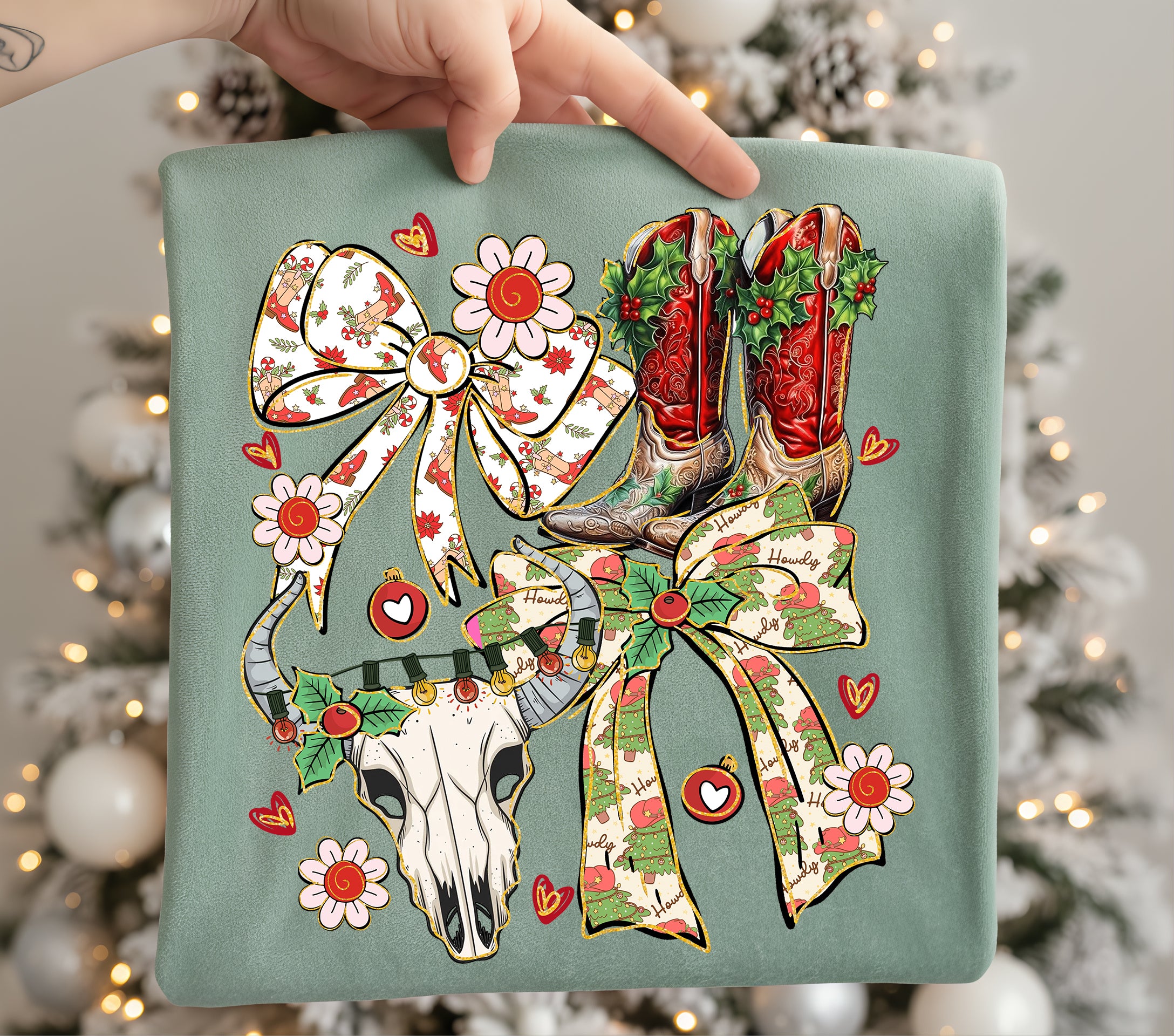 Western Christmas Coquette PNG