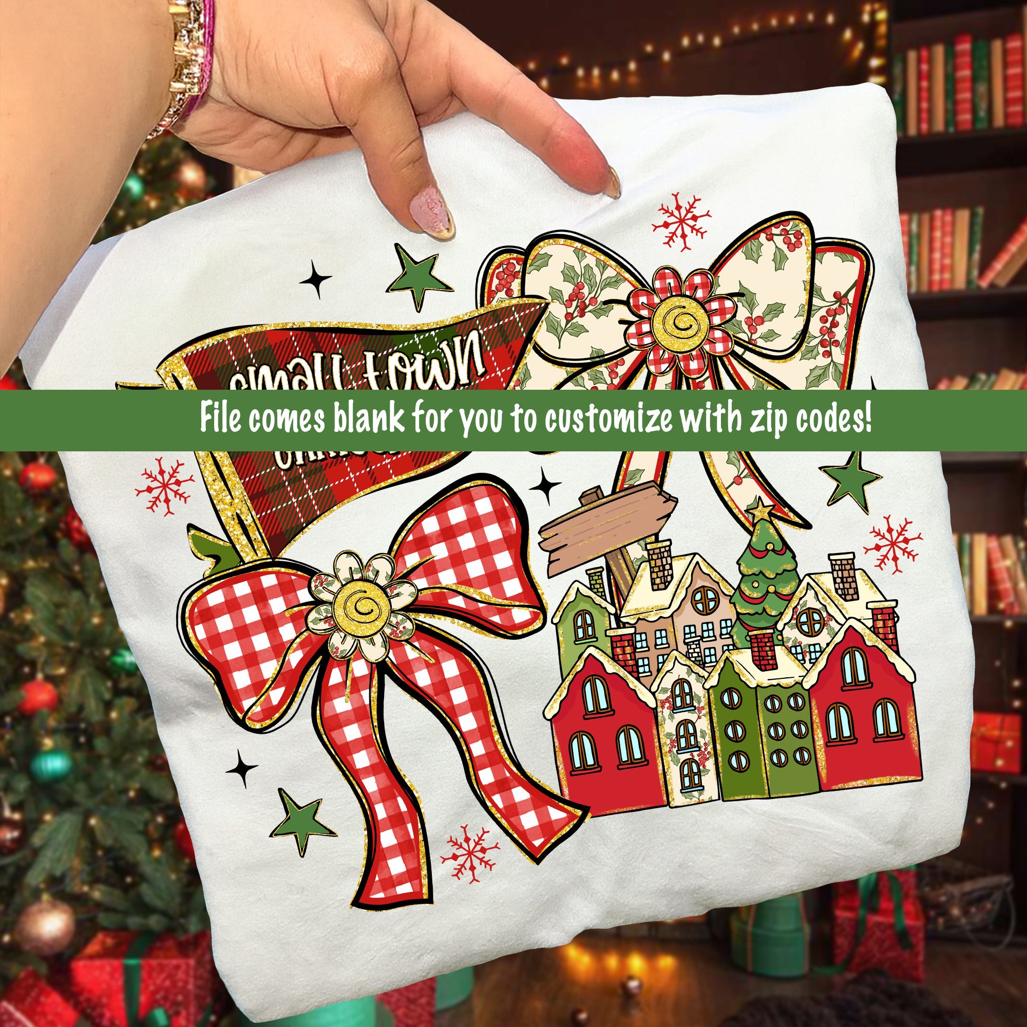 Small Town Christmas Coquette PNG
