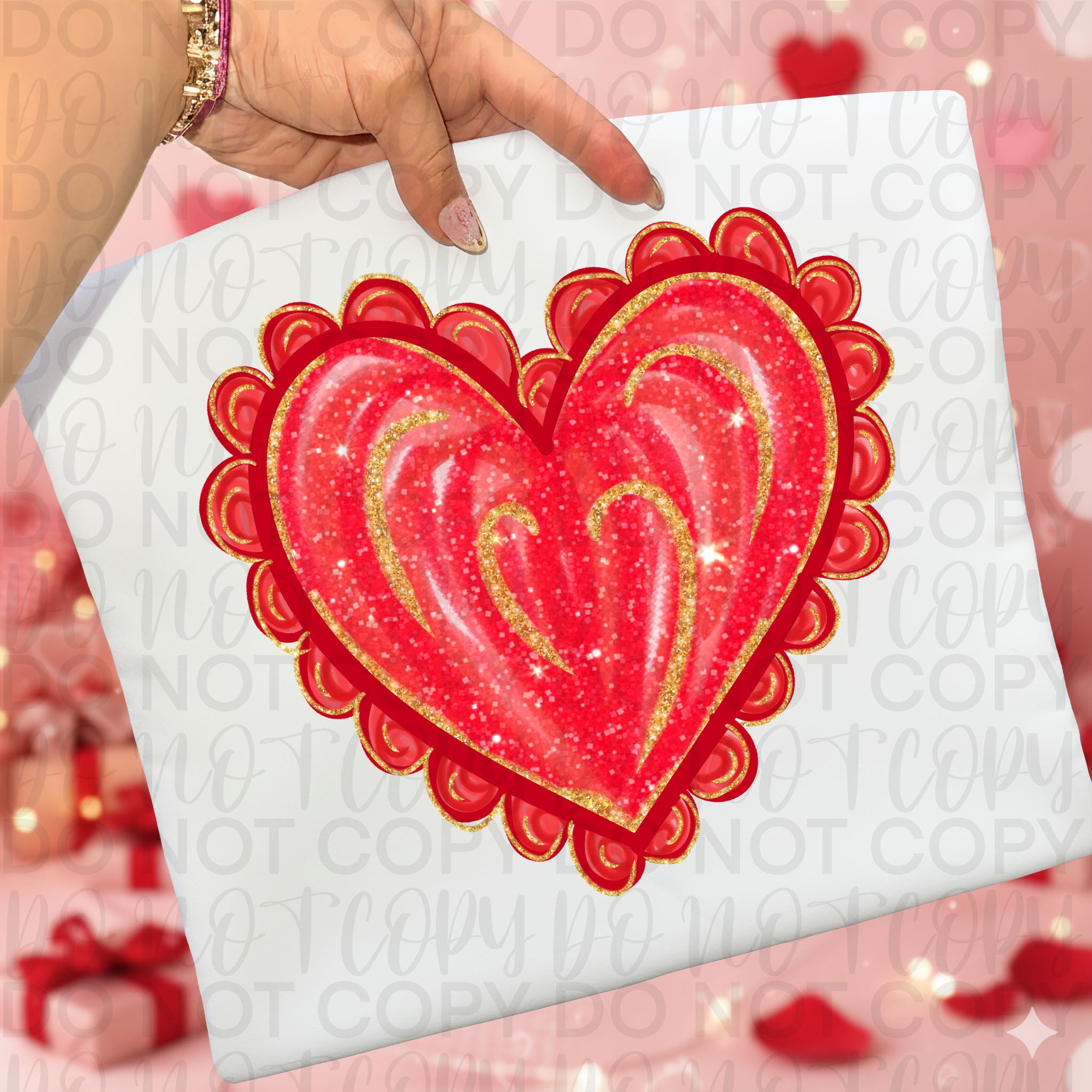 Glitter Valentine Heart PNG