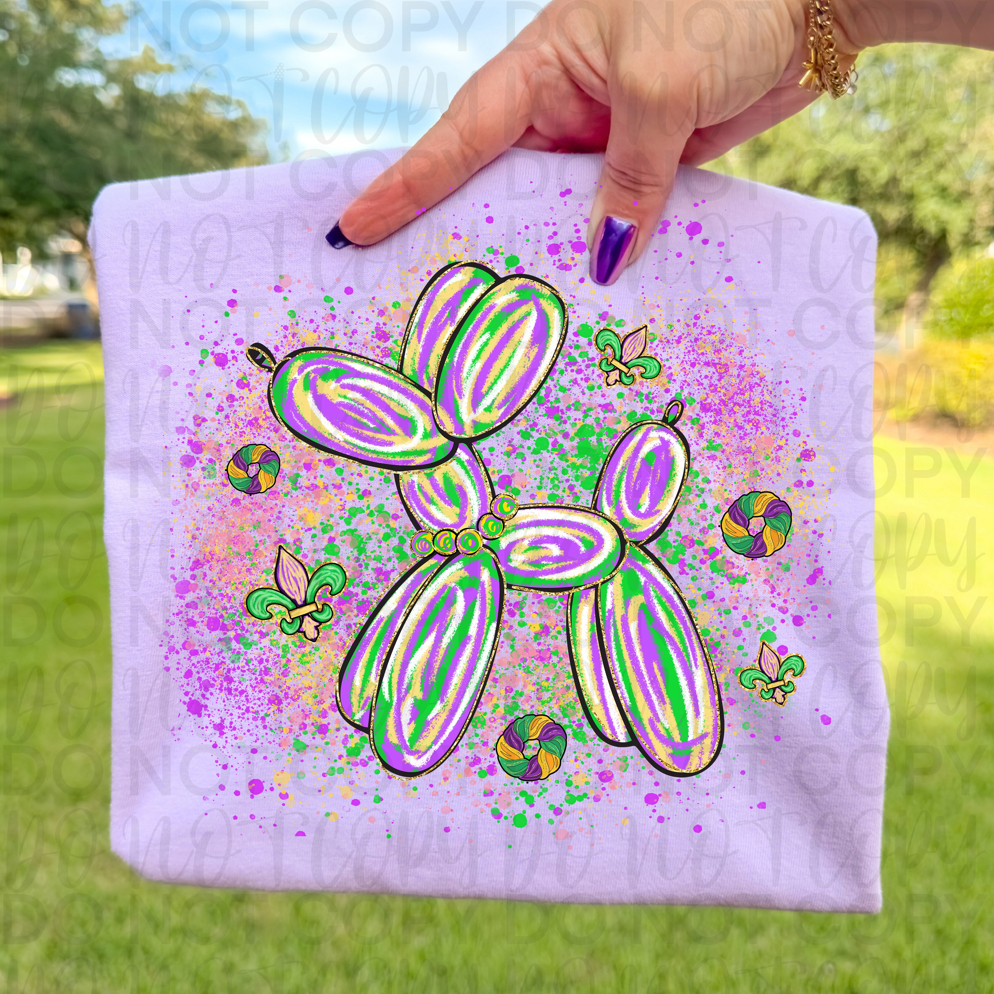 Mardi Gras Balloon Dog PNG