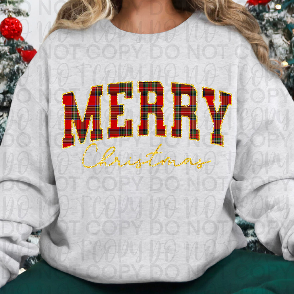 Plaid Merry Christmas PNG