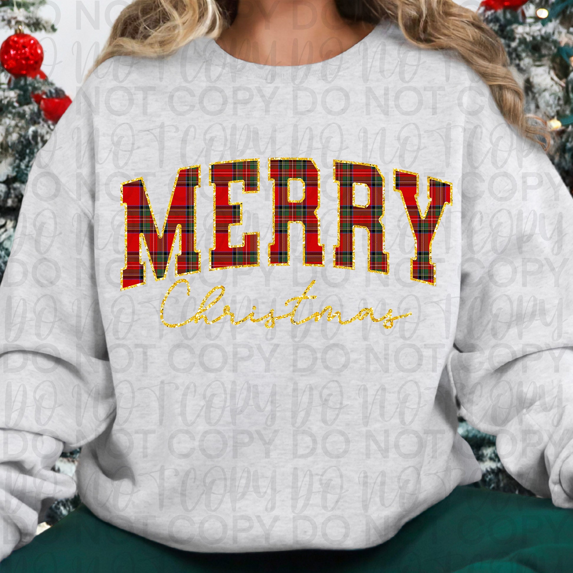 Plaid Merry Christmas PNG