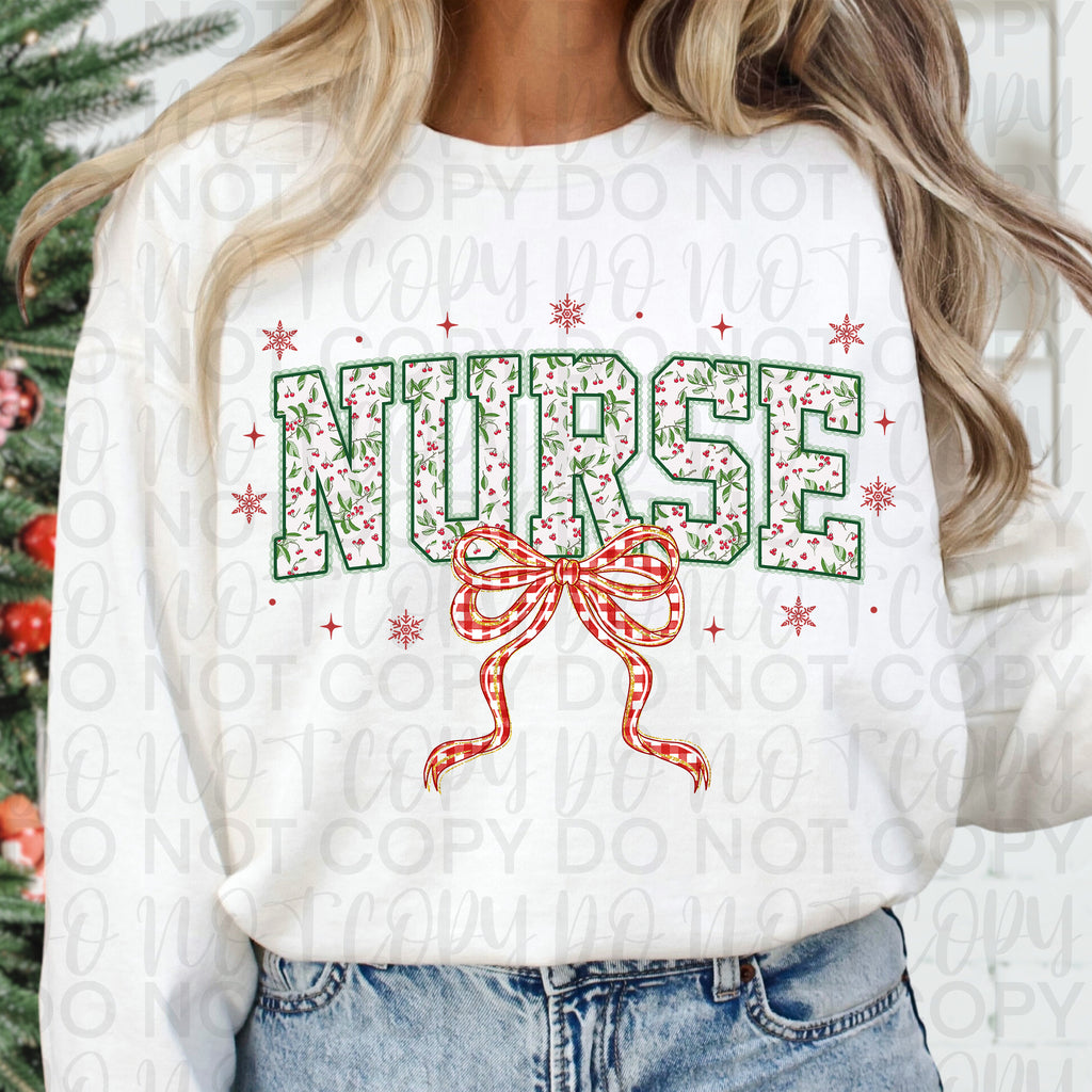Red Plaid Christmas Nurse Lace PNG