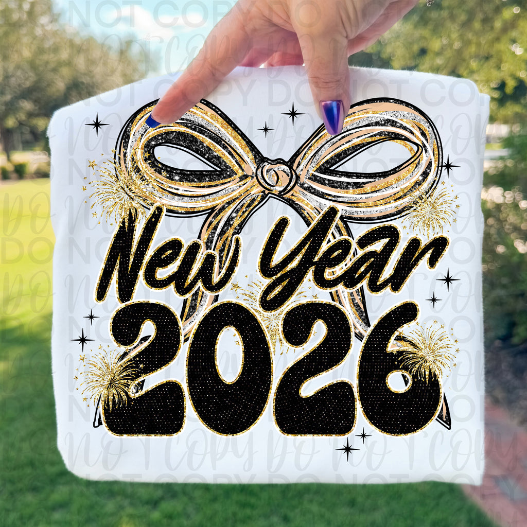 New Year 2026 Bow PNG