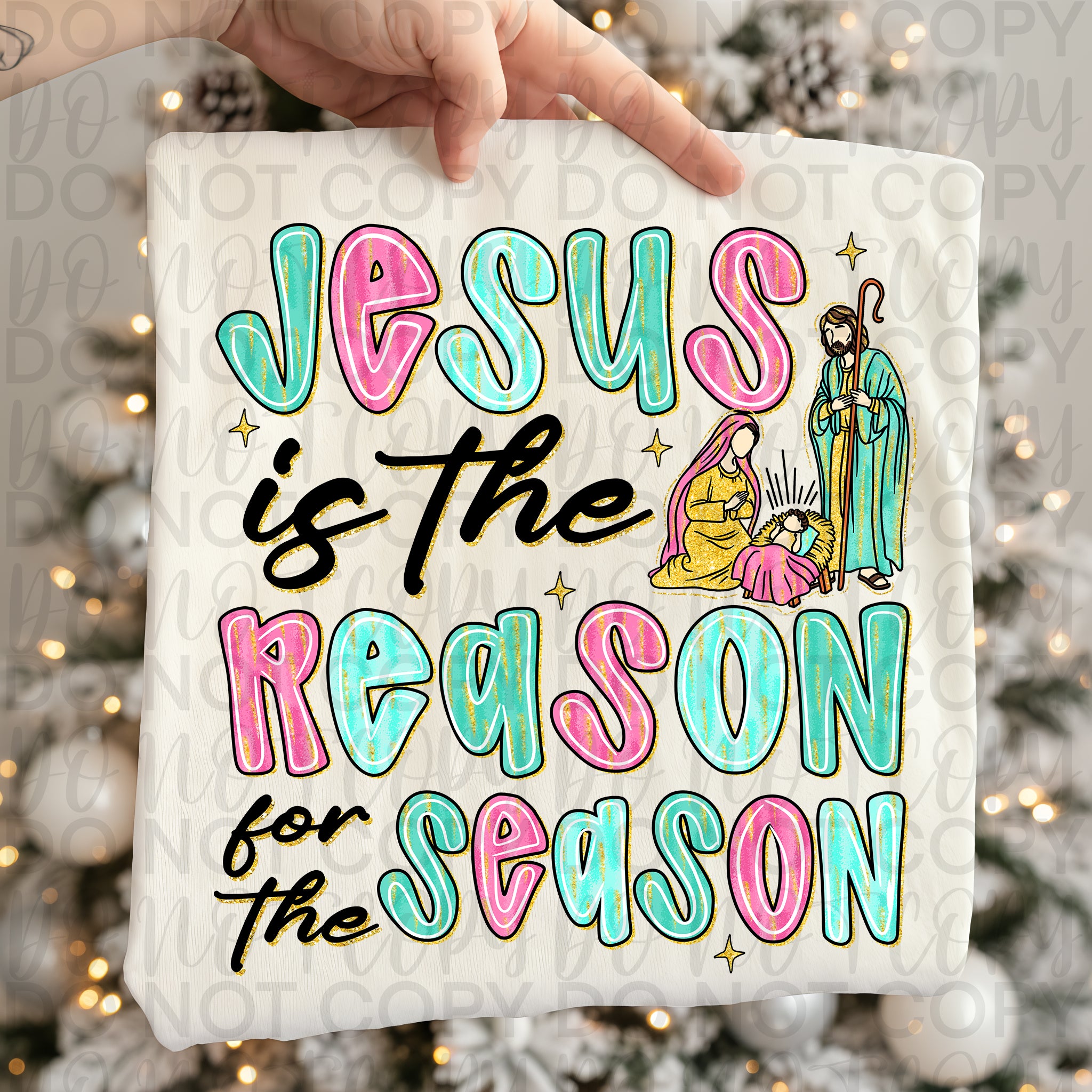 Jesus is the Reason Christian Christmas Brushstroke PNG
