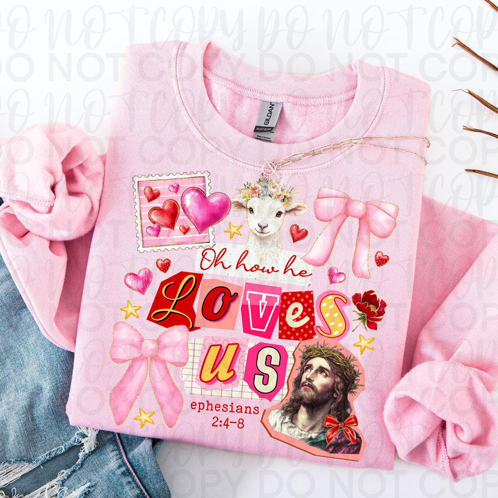 Oh How He Loves Us Christian Valentine PNG