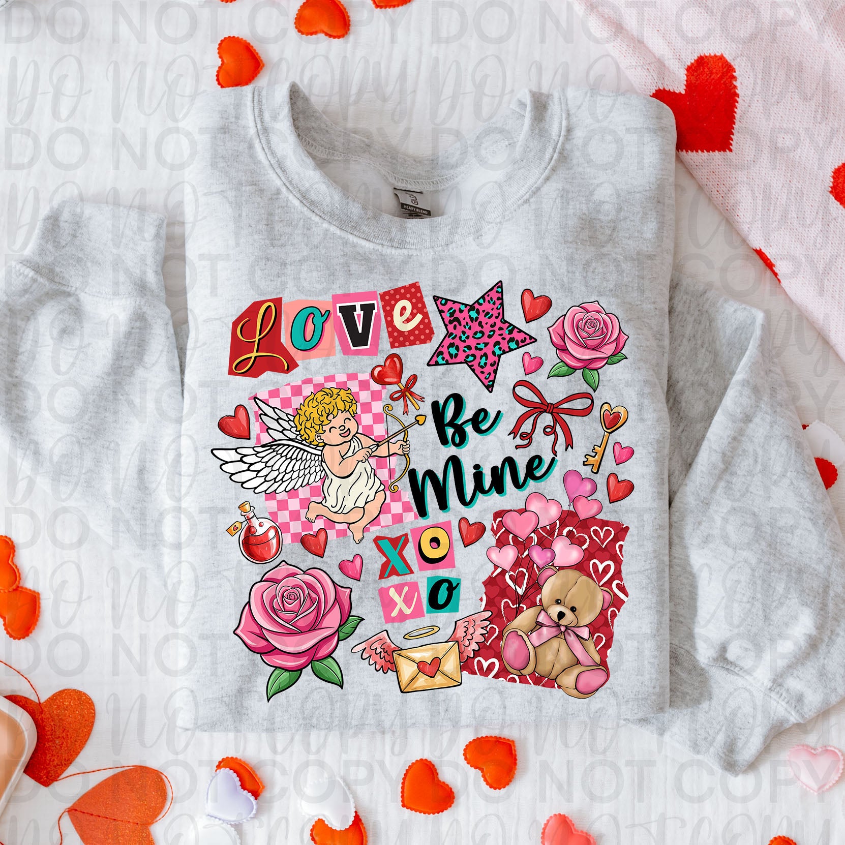 Retro Valentine Collage PNG