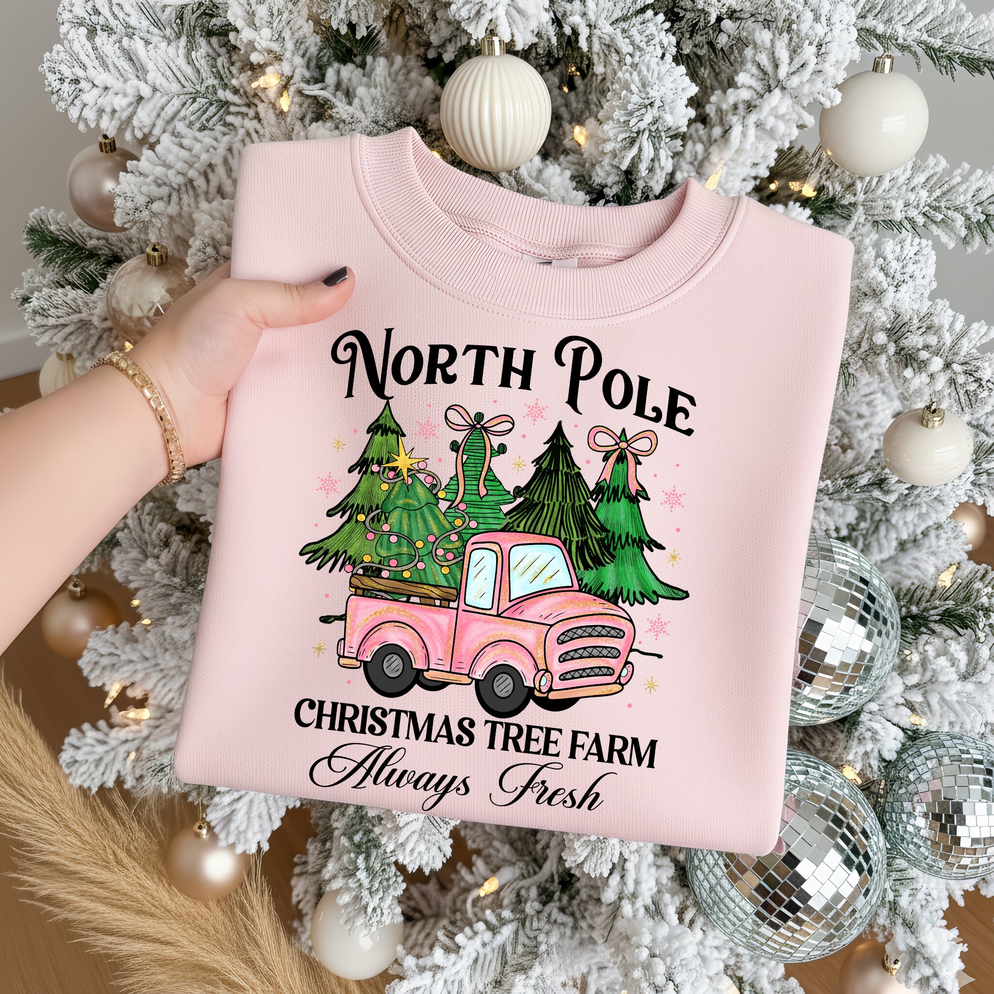 Pink Christmas Tree Farm PNG