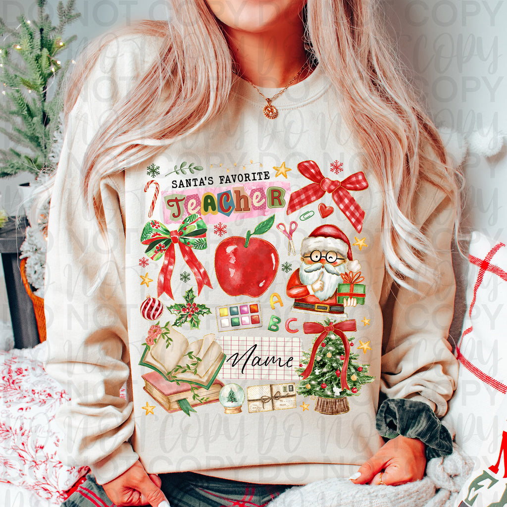 Santas Favorite Teacher Collage PNG