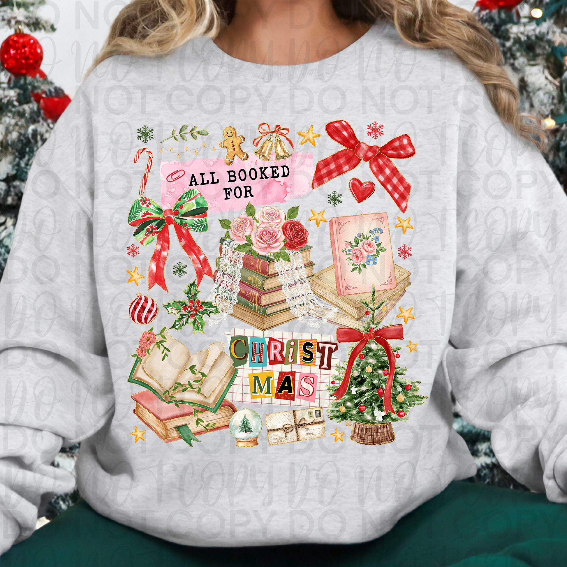 All Booked for Christmas Collage PNG