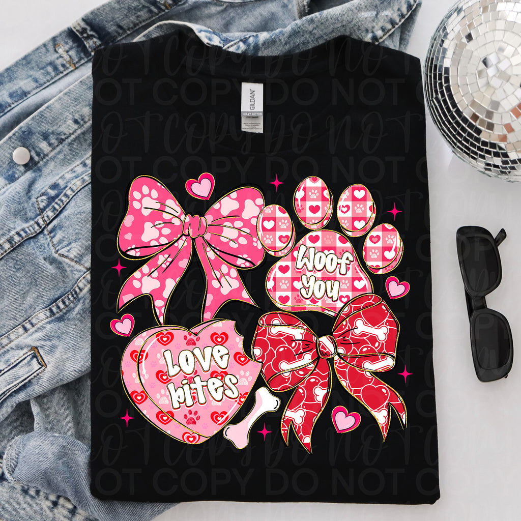 Dog Valentine Coquette PNG