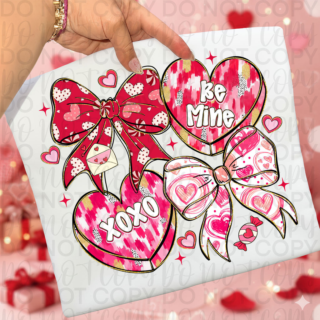 Coquette Valentine Hearts PNG