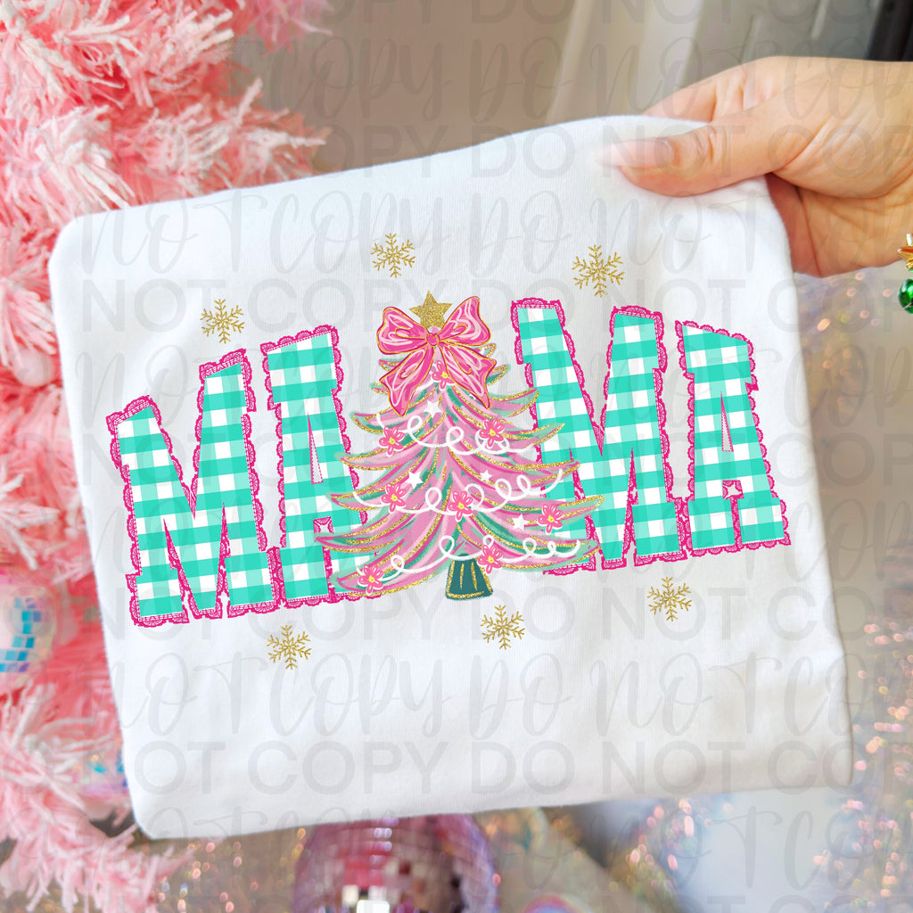 Faux Lace Christmas Mama PNG