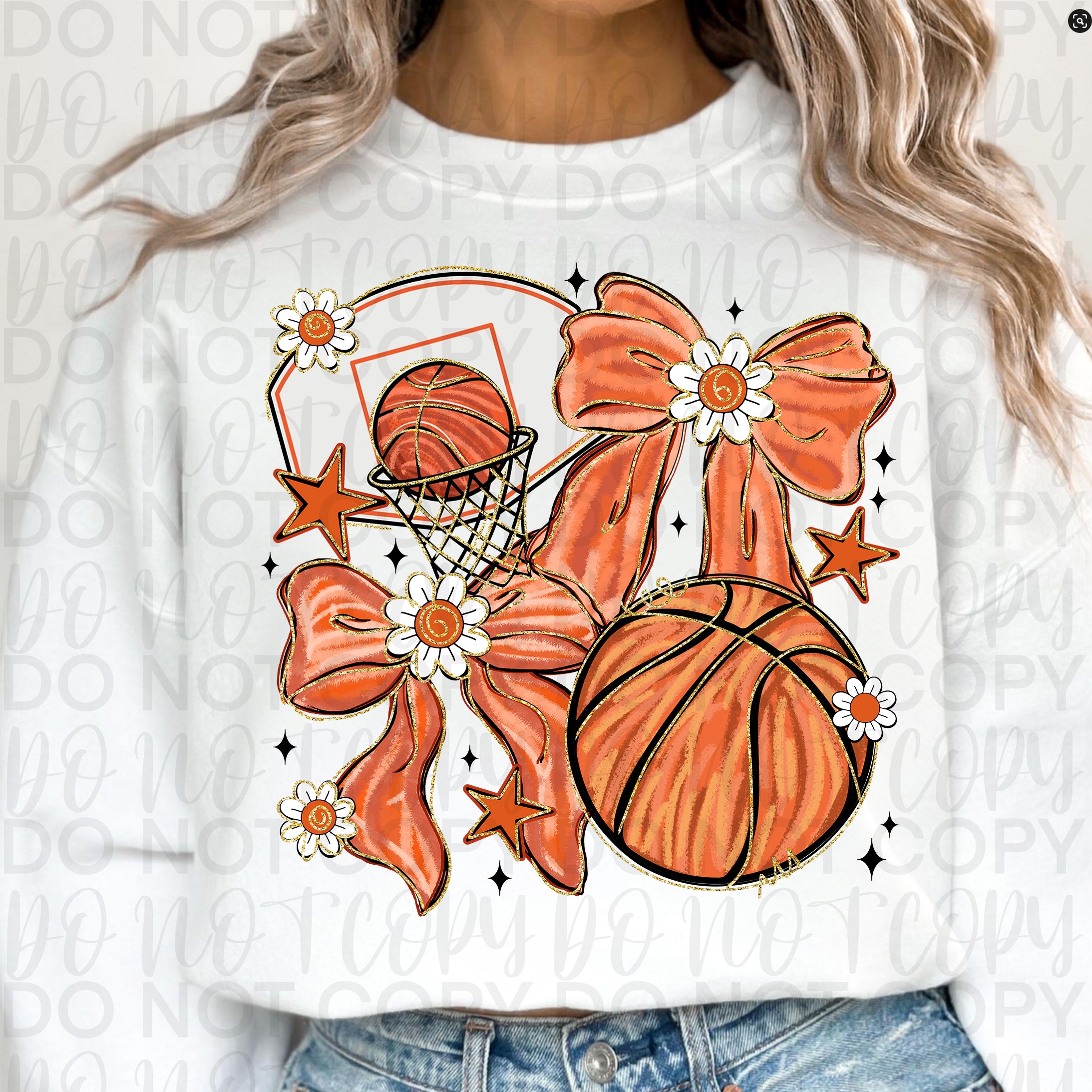 Brushstroke Basketball Coquette PNG