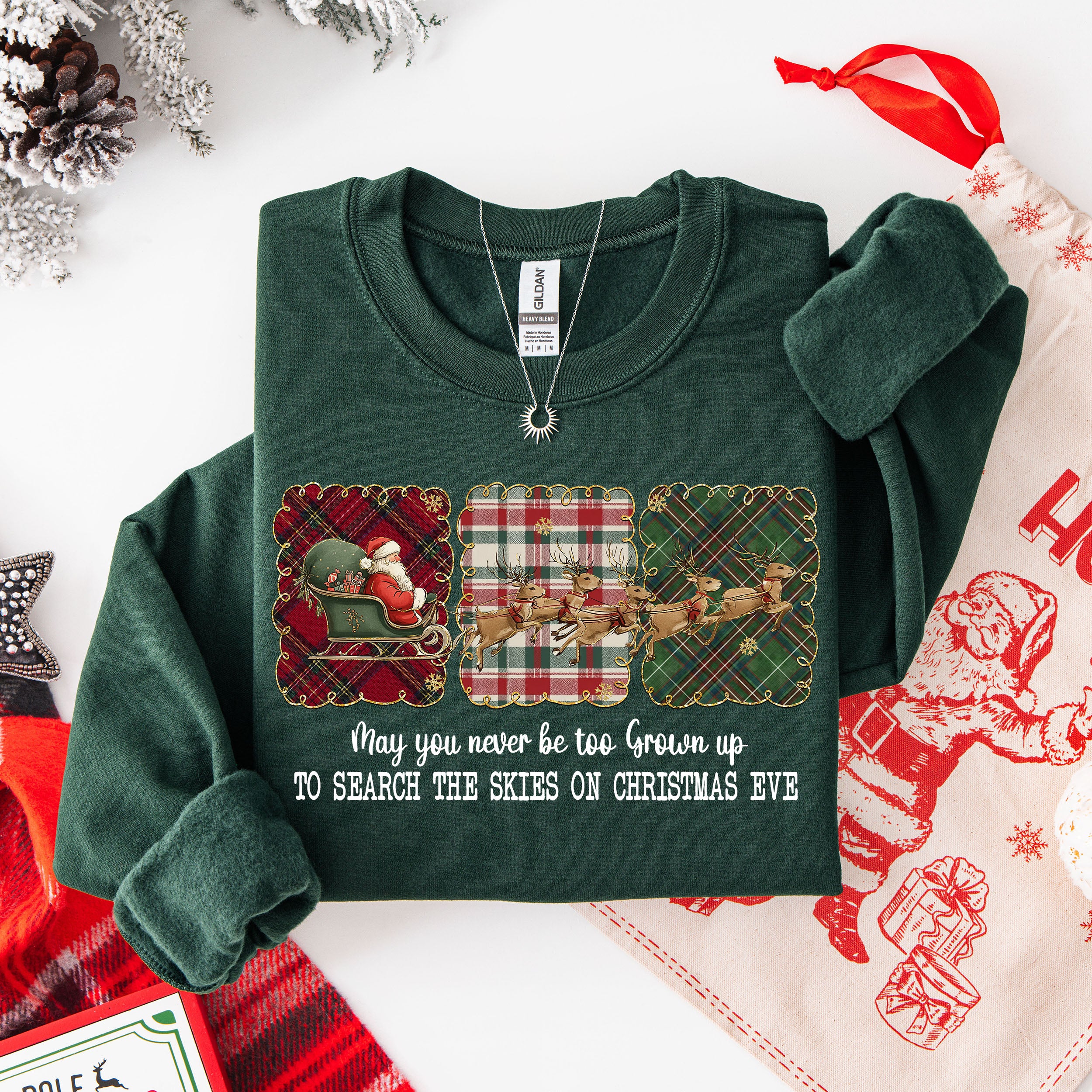 Vintage Santa with Reindeer PNG