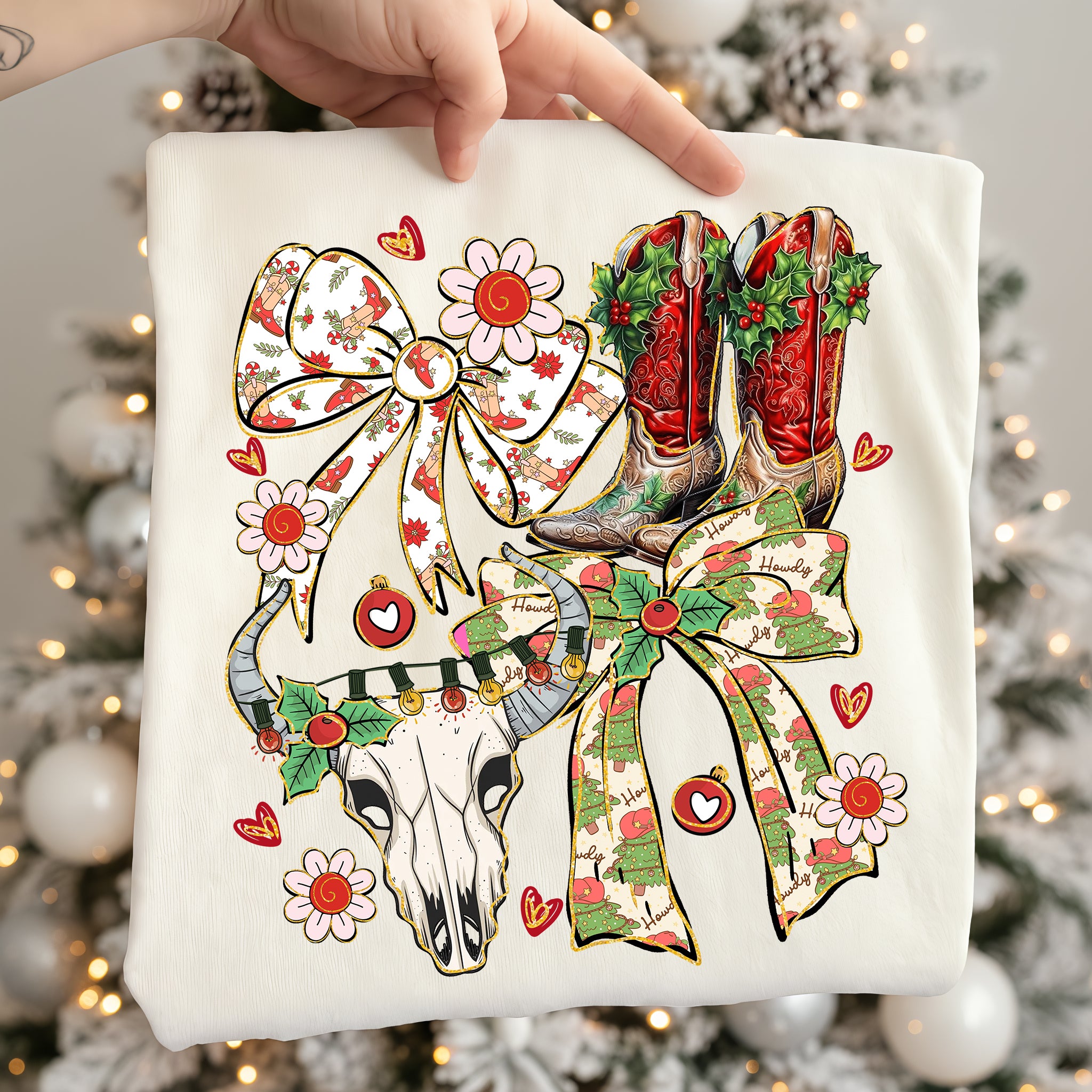 Western Christmas Coquette PNG