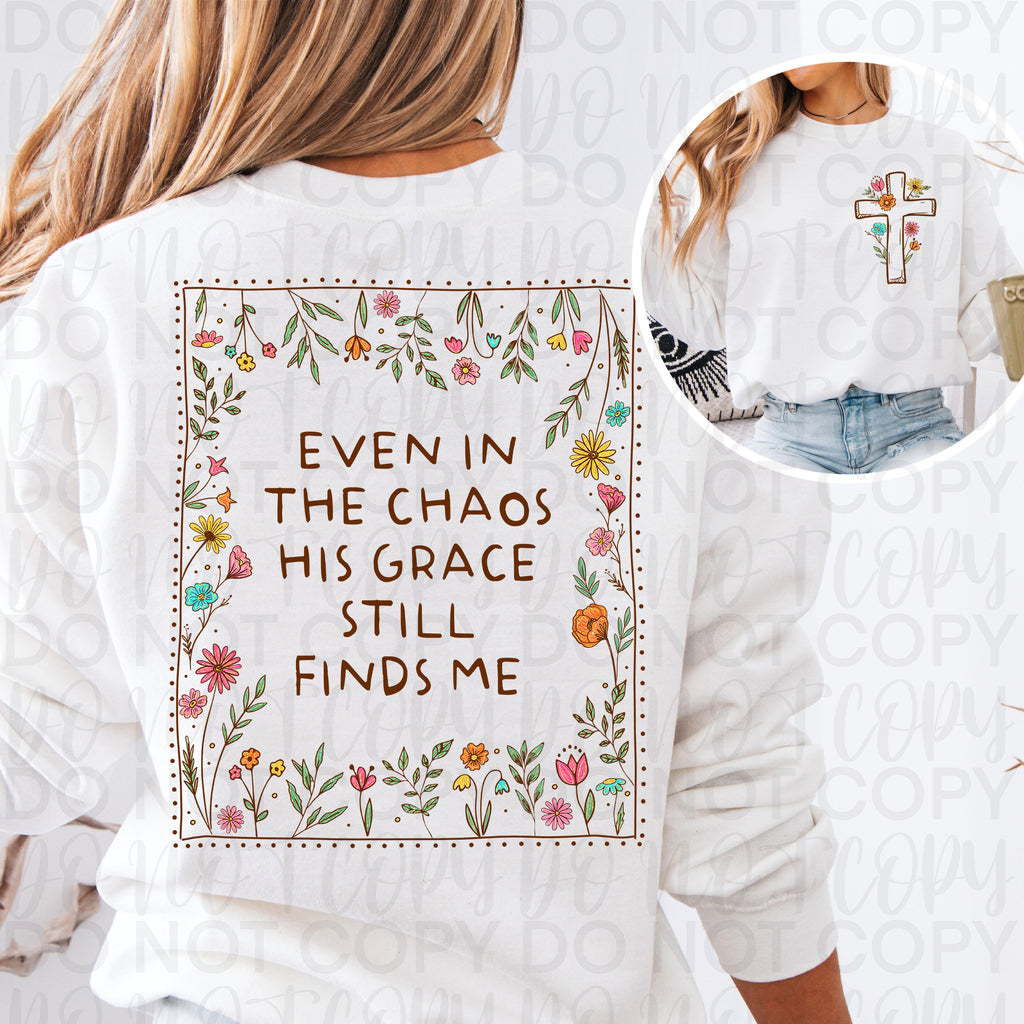 Floral Christian His Grace Finds Me PNG
