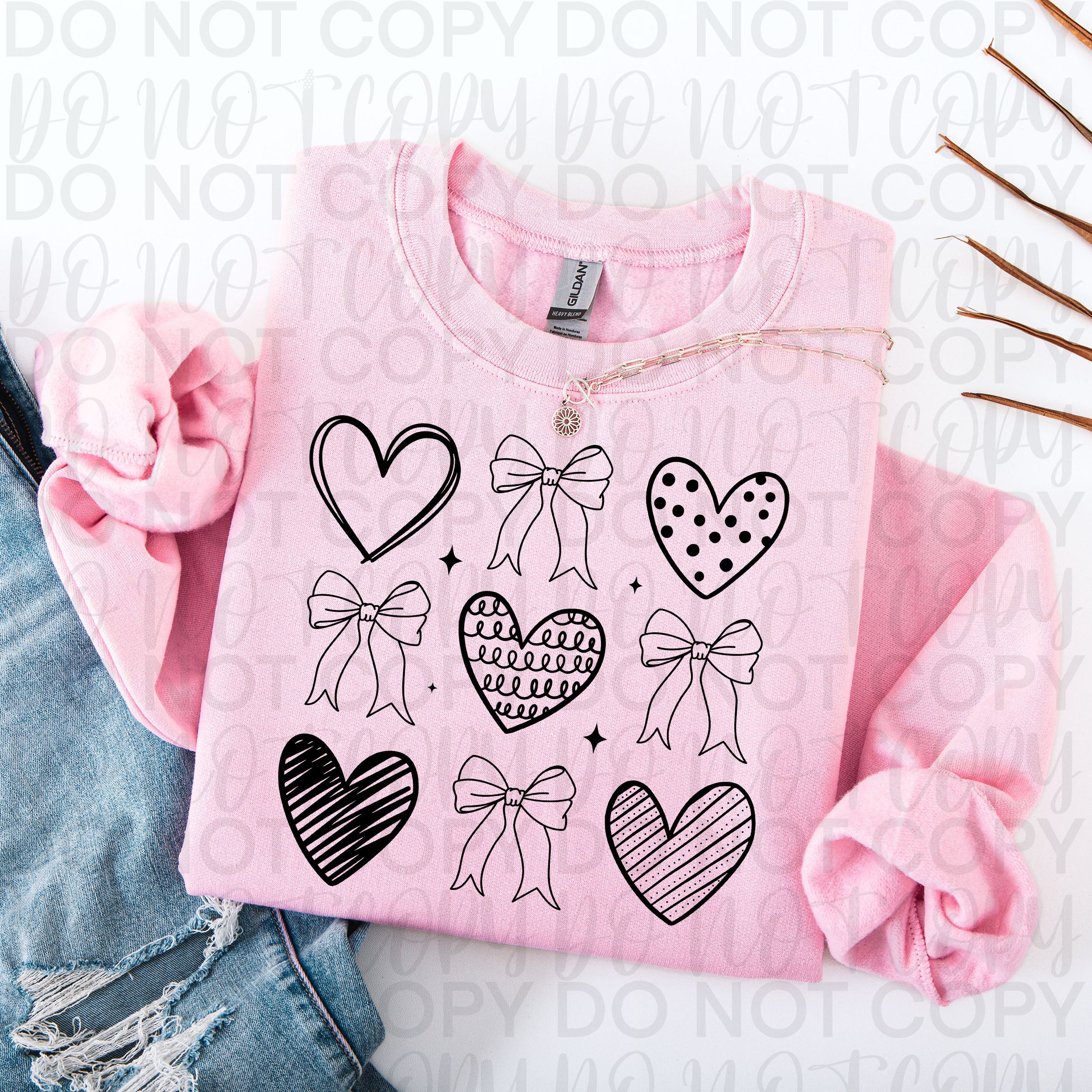 Valentine Coquette Heart Doodle PNG