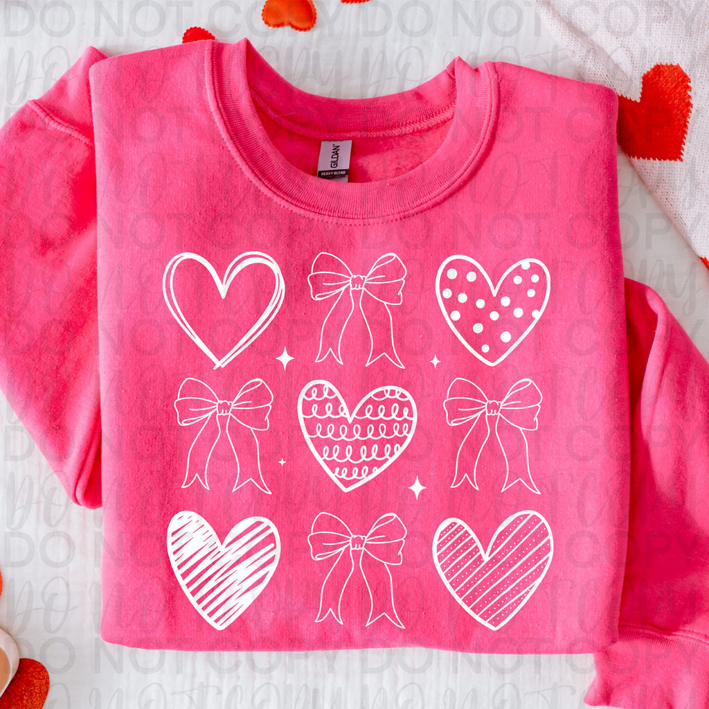 Valentine Coquette Heart Doodle PNG