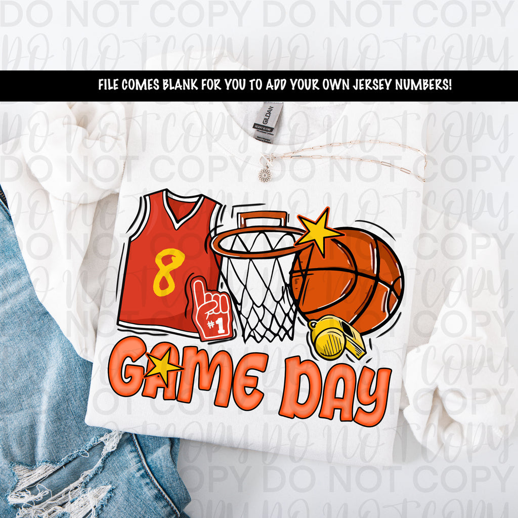 Retro Basketball Game Day PNG