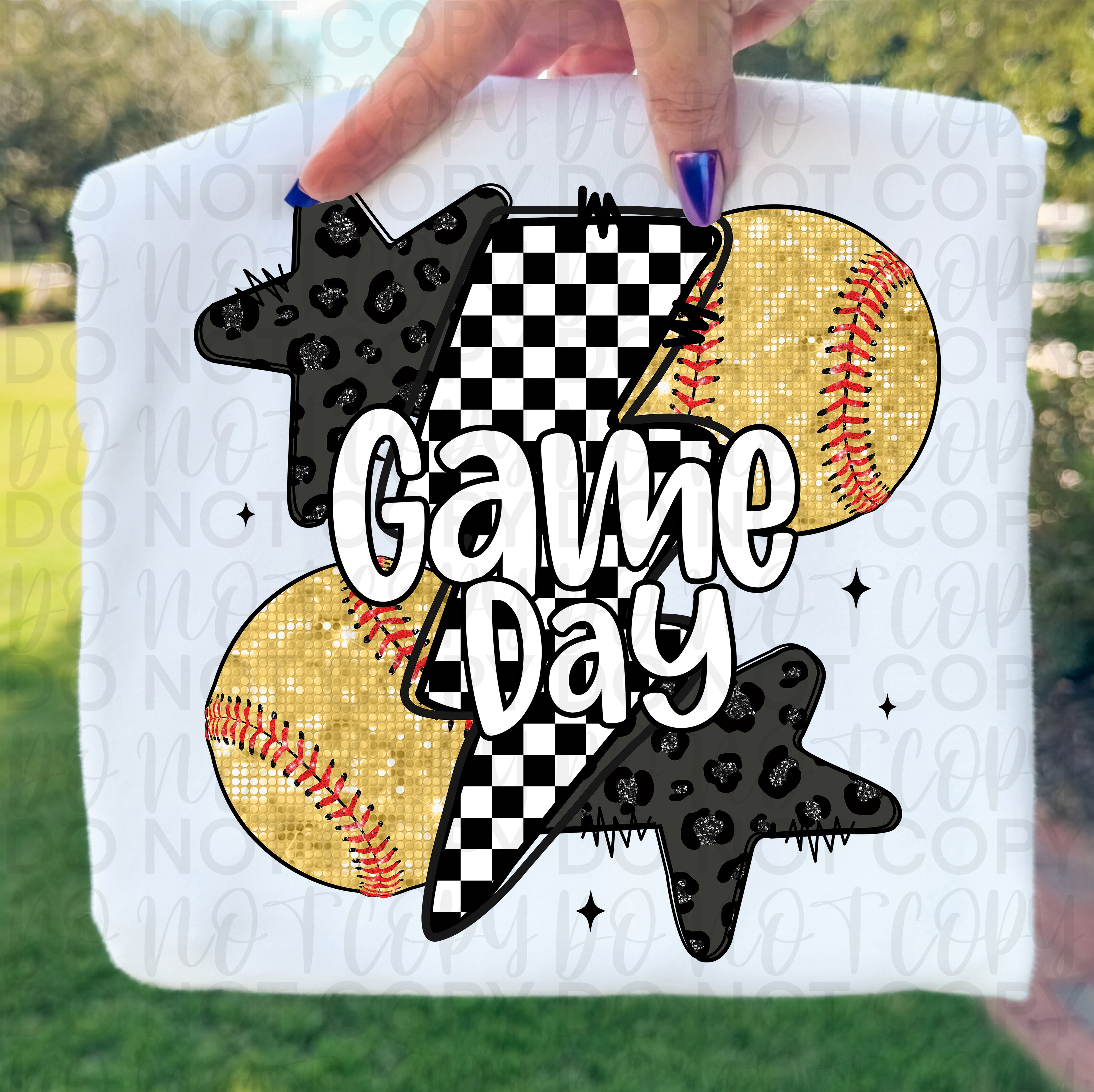 Retro Leopard Softball Game Day PNG