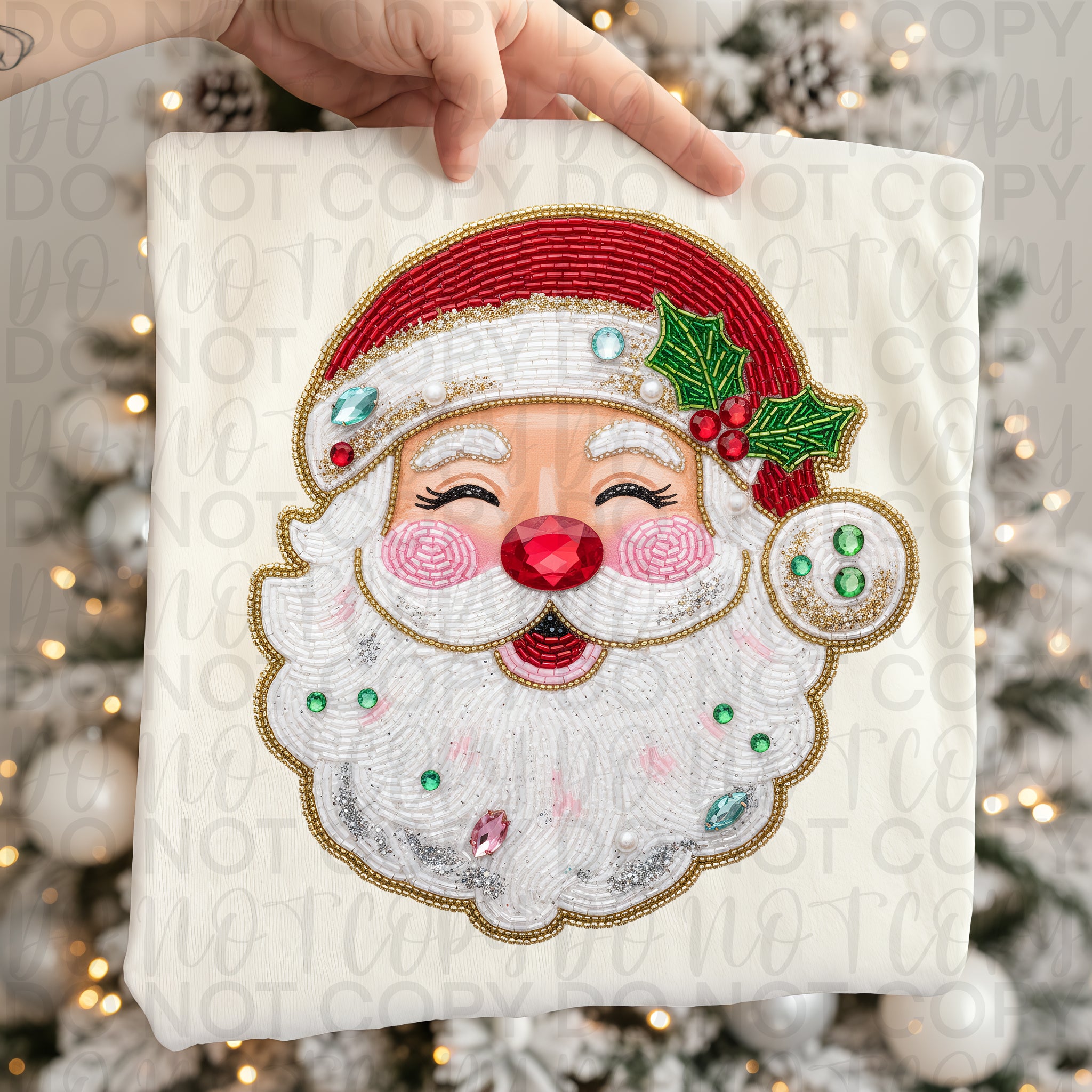 Faux Beaded Santa PNG