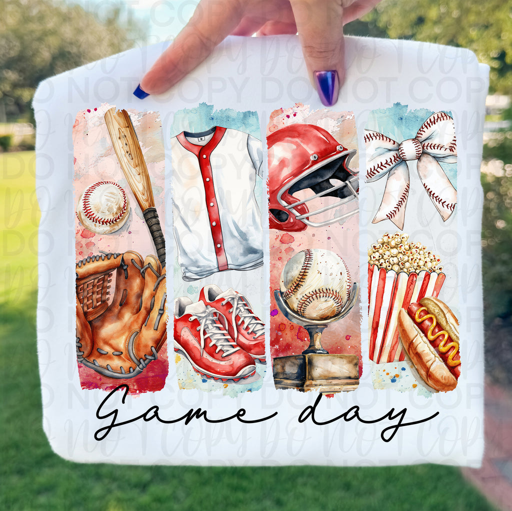 Game Day Baseball Brushstrokes PNG