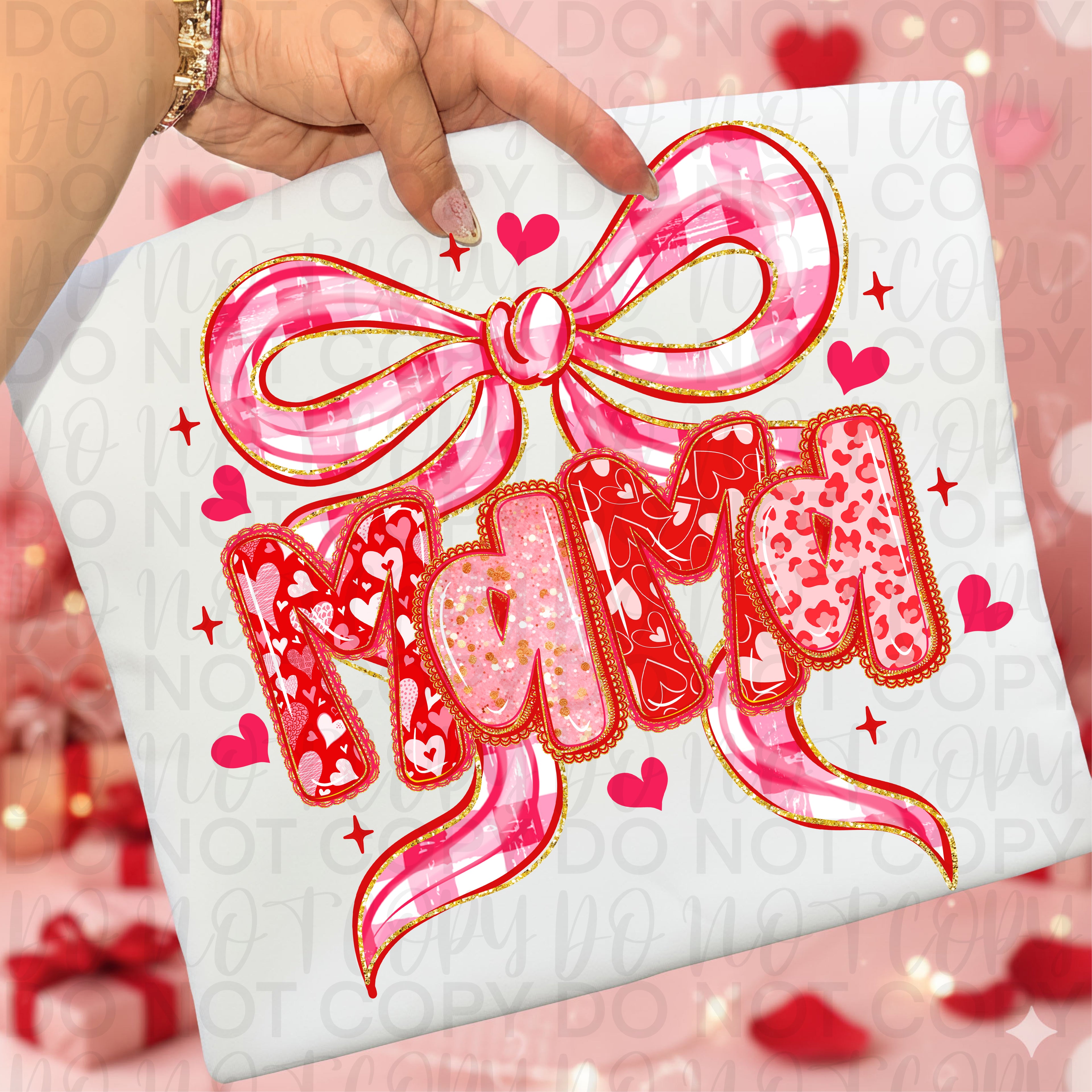 Coquette Valentine Mama Bow PNG