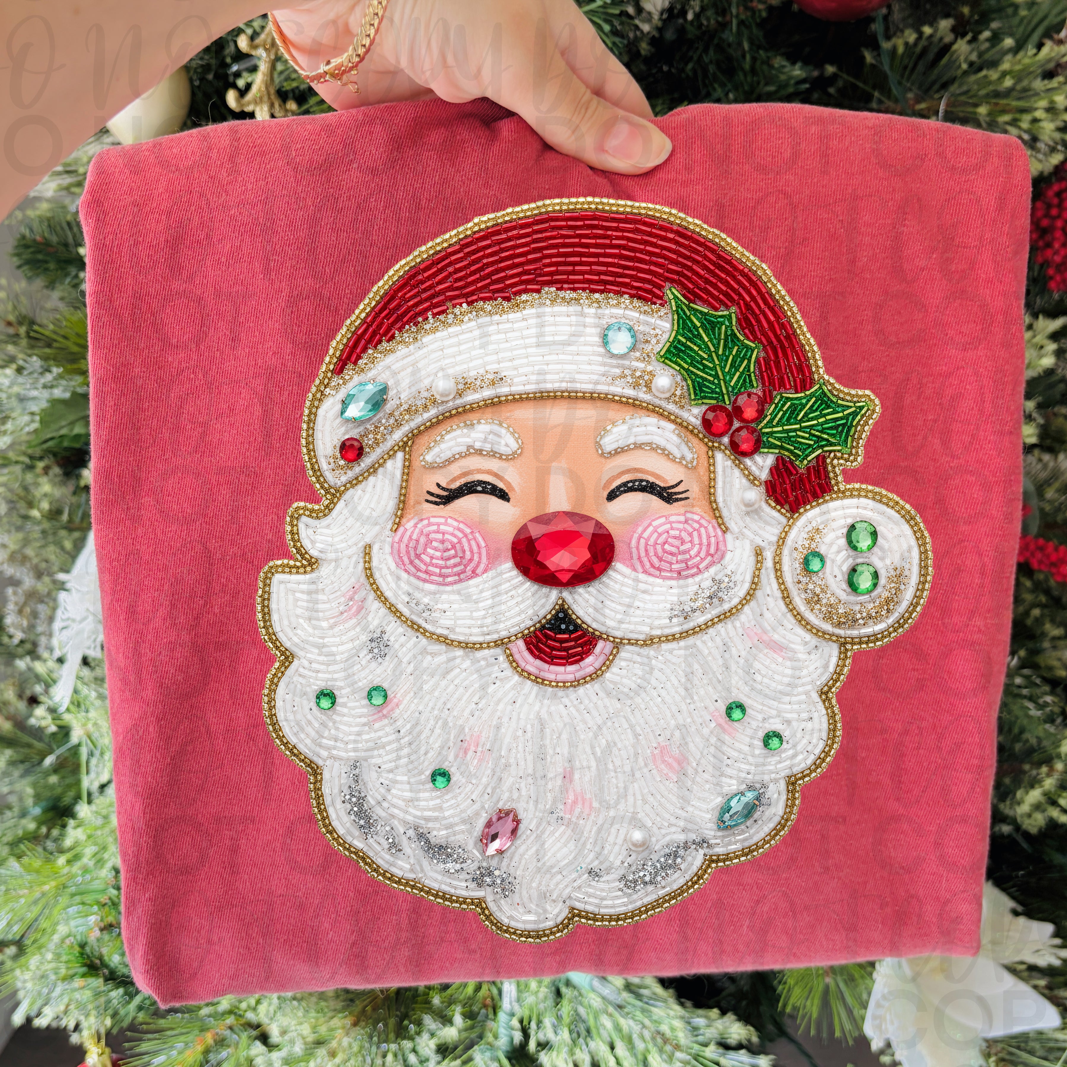 Faux Beaded Santa PNG