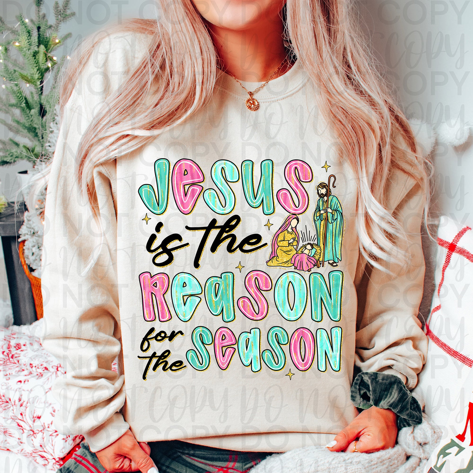 Jesus is the Reason Christian Christmas Brushstroke PNG