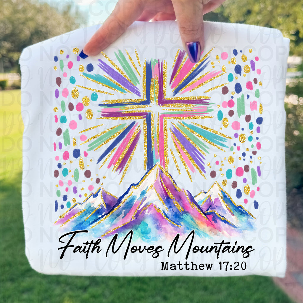 Faith Moves Mountains Watercolor PNG