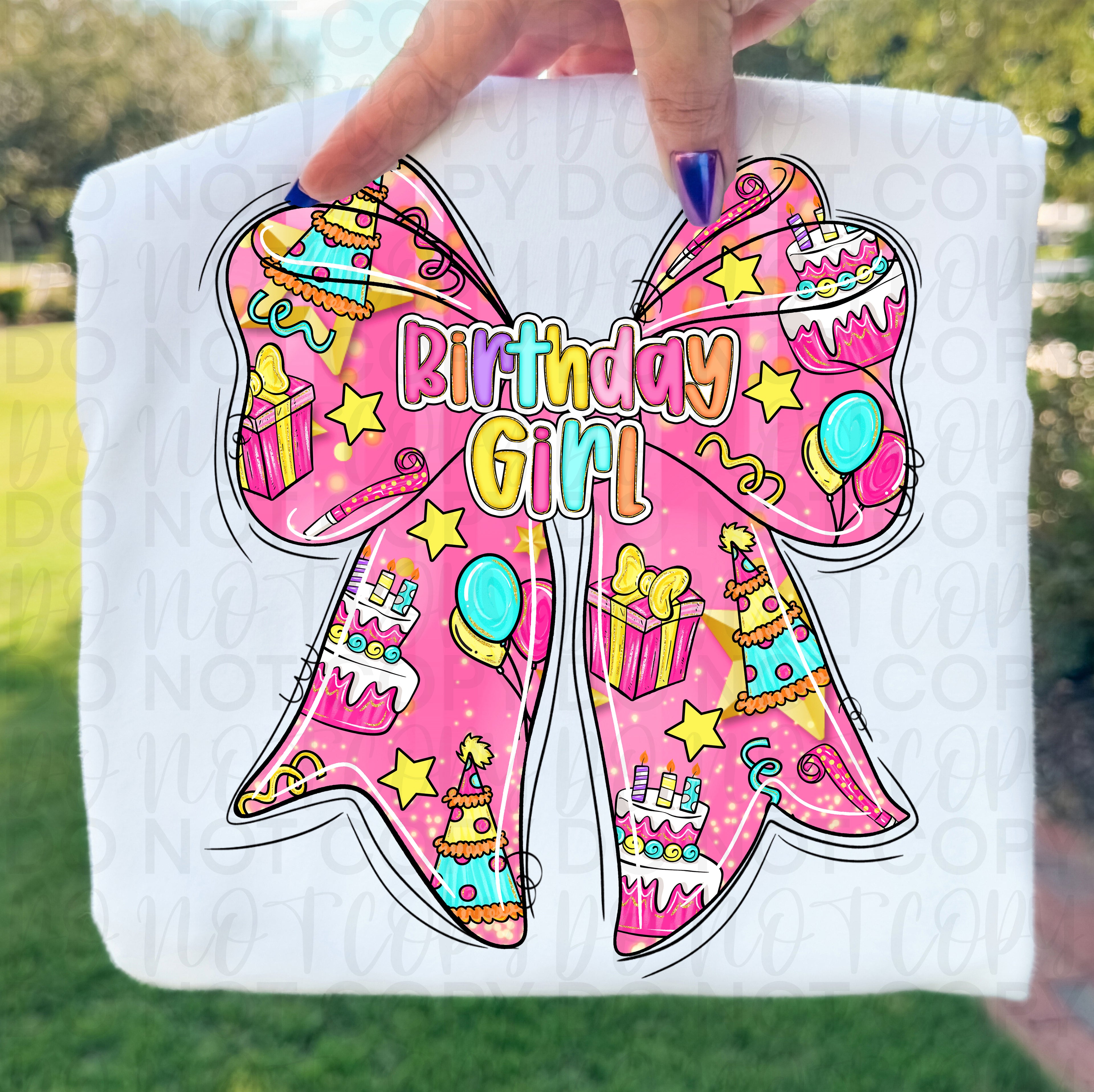 Birthday Girl Coquette Bow PNG