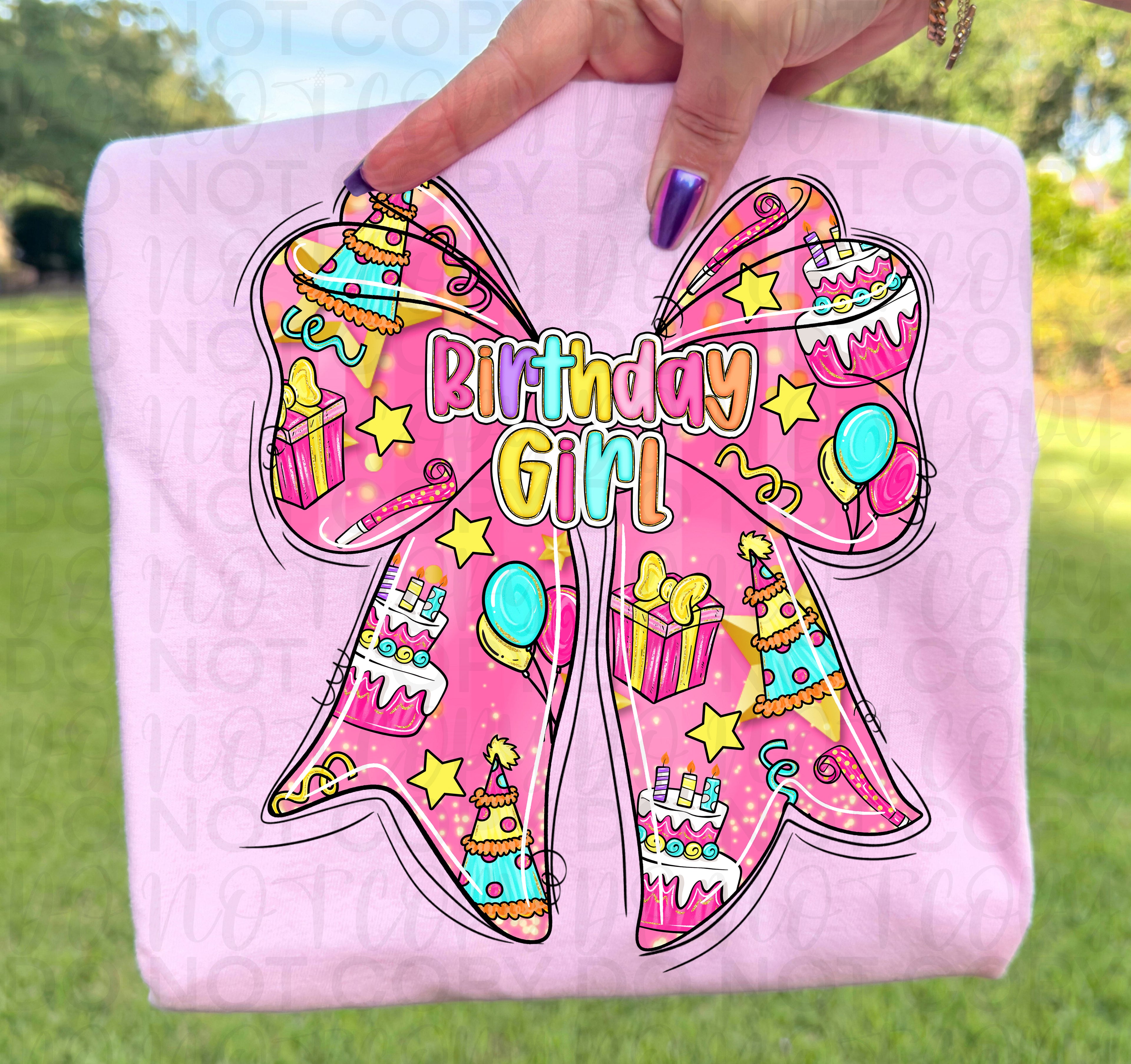 Birthday Girl Coquette Bow PNG