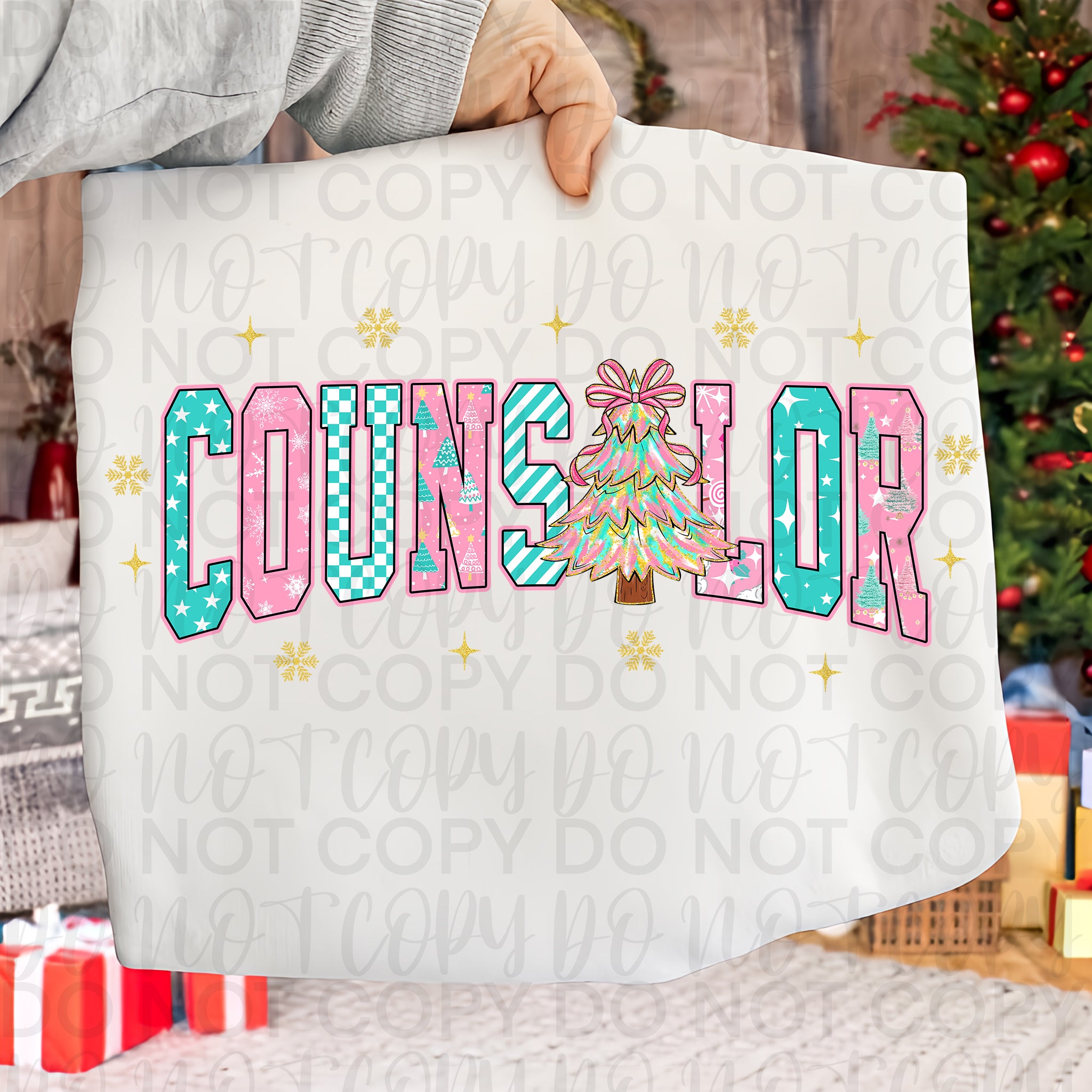 Preppy Teacher Christmas Bundle PNG, Para/Counselor/SPED