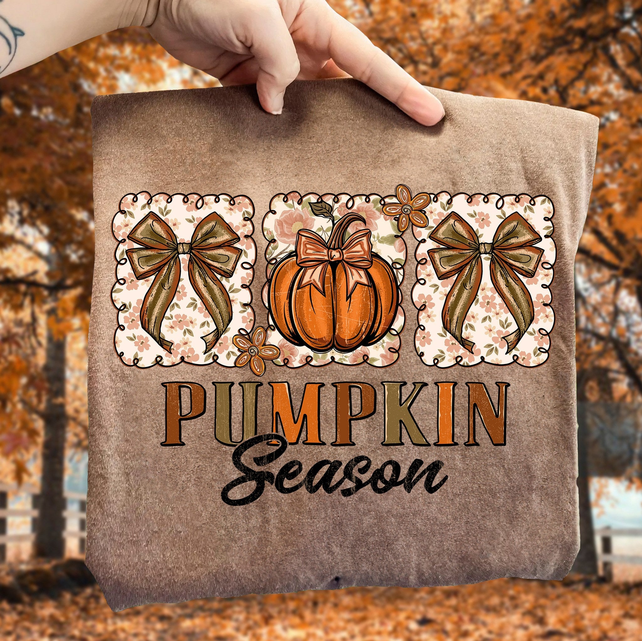 Retro Fall Pumpkin Season Panels PNG